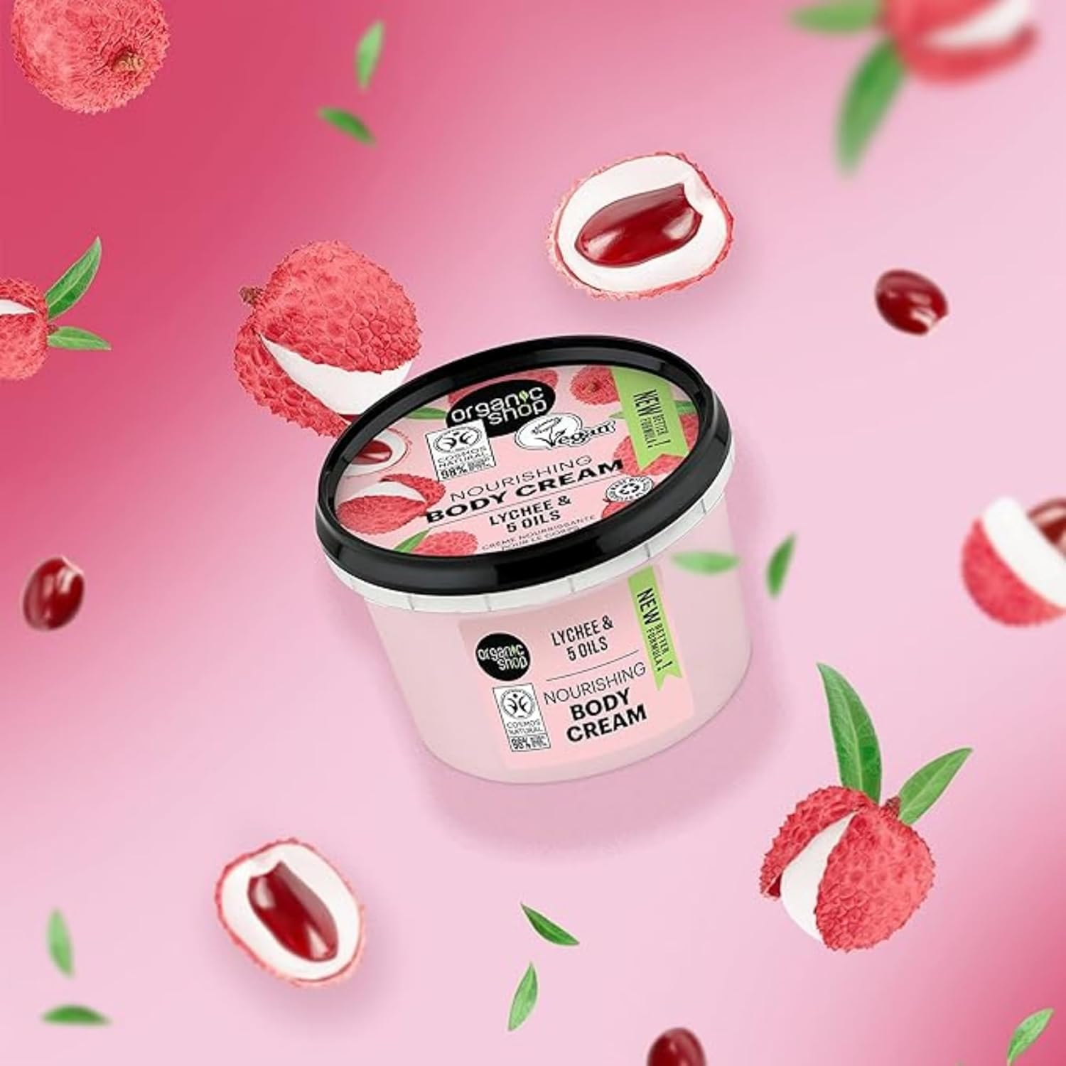 Organic Shop Pink Lychee and 5 Oils Body Cream, 250 Ml image number 6