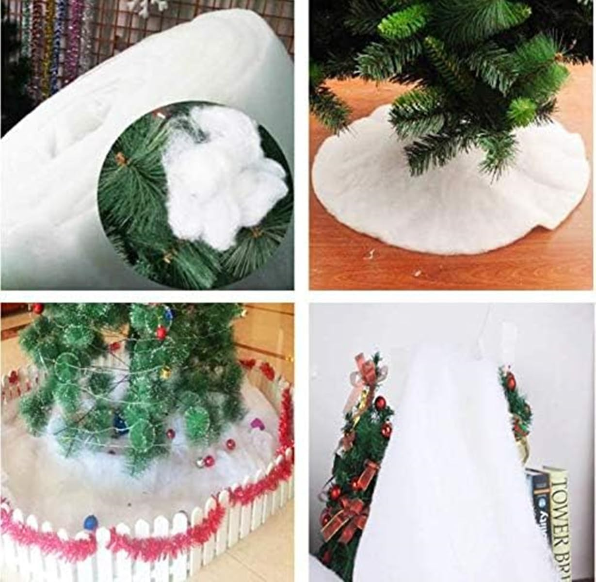 Supoice Christmas Snow Blanket Roll 2 Pack - 3' X 8' Artificial Snow for Holiday Decorations