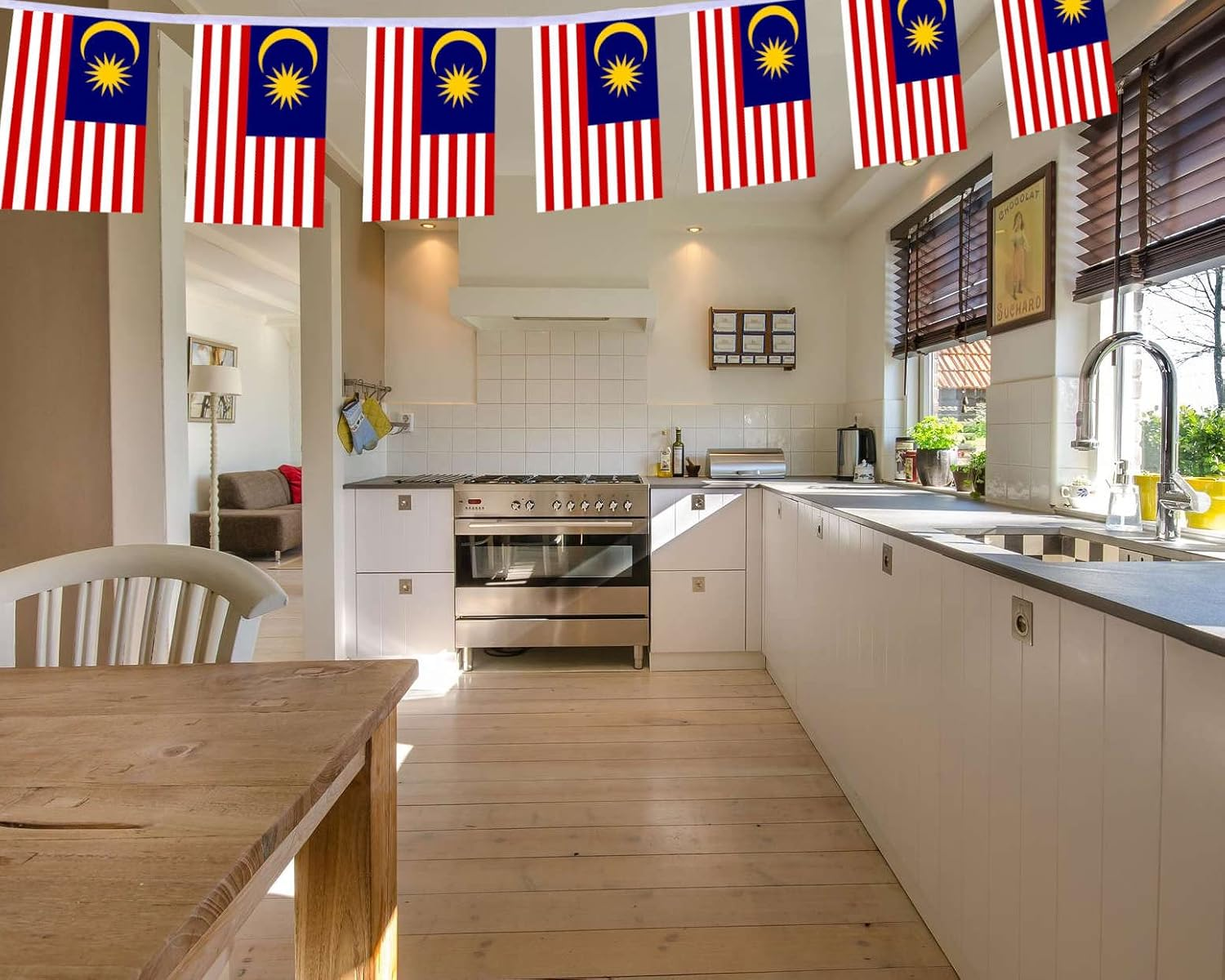 30 PCS Malaysia Flag, 33 FT Malaysian National Bunting,Decorgarden with Brass Gromment image number 1