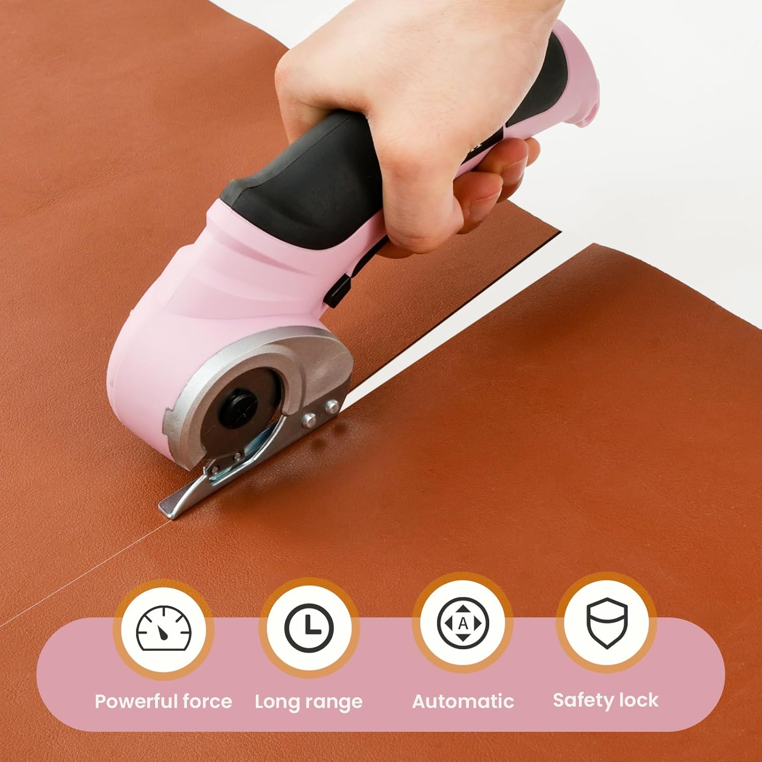 Cordless Electric Scissors, Rechargeable Cardboard Cutter Tool, Fabric Scissor with Safety Lock, Multipurpose Cardboard Box Cutter, Power Rotary Cutter for Cardboard Leather Plastic Mat Felt image number 3