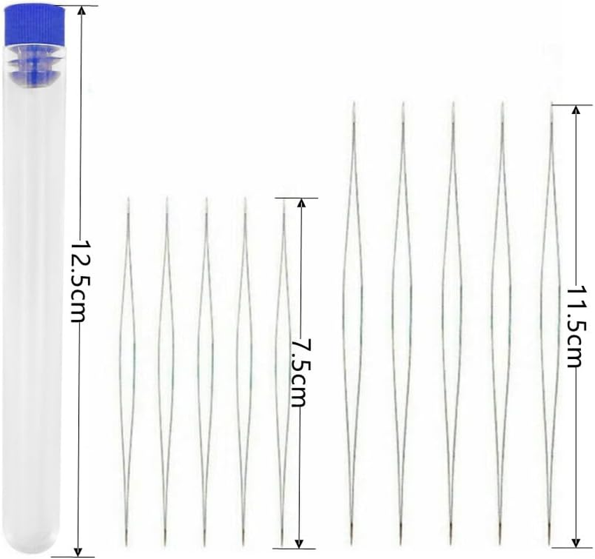 Naisfei 10 Pcs Beading Needles, Seed Beads Needles Big Eye Beading Needles Collapsible Beading Needles Set, Big Eye Beading Needles Easy Threading Tool for Bracelet Jewelry Making Seed Beads DIY image number 3