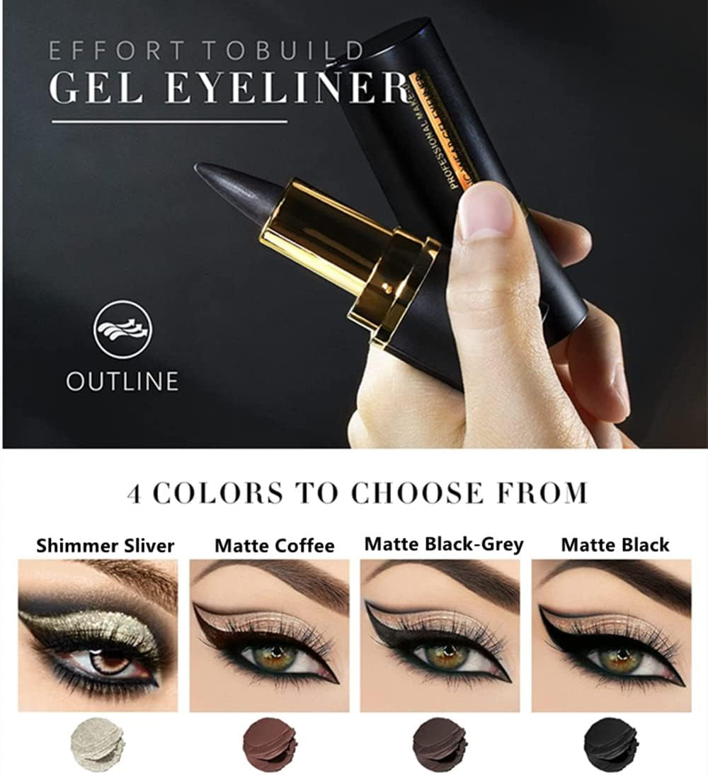 Go Ho Gel Eyeliner Stick,Soft Brown Eye Liner Cream Stick Crayon,Soft Smooth Long Wearing Eyeliner Pen,Eyeshadow Lips Makeup for Women(Brown) image number 1