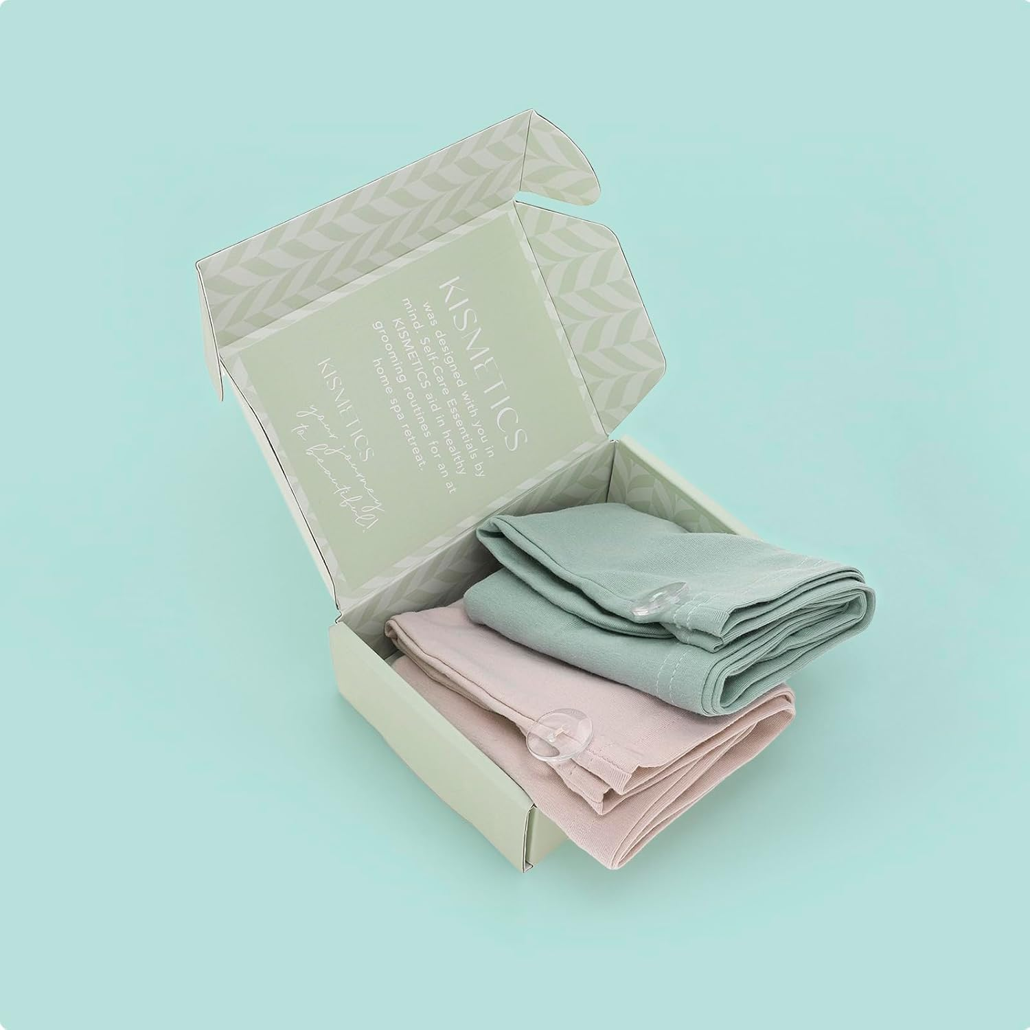 KISMETICS - 2 PCS Tee Shirt Drying Wrap, Frizz Free, Soft & Lightweight&Flexible, Hair Drying Turban, Gentle Drying Towel Wrap with Button, for Long Hair (Sage&Pink) image number 3