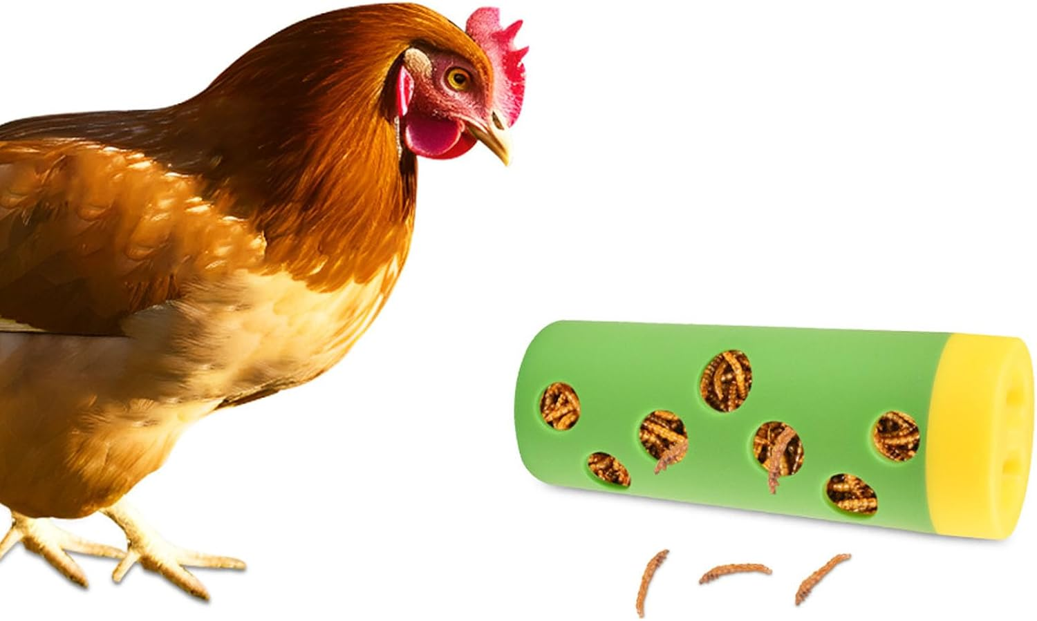 Chicken Treat Roller, Plastic Bite Resistant Chicken Feeder Toy Slow Feeding Chicken Treat Dispenser Interesting Safe Chicken Treat Feeder Toy for Hens Chicken Goose Duck Poultry