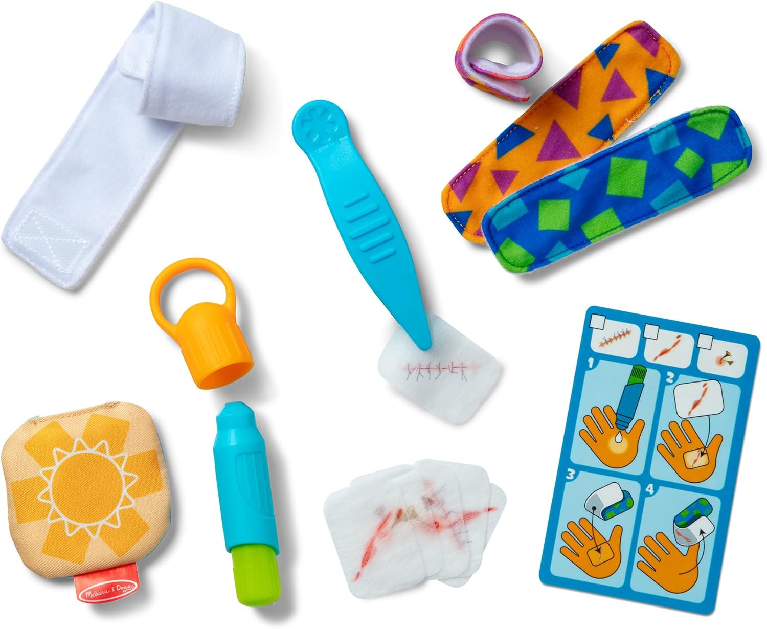 Melissa & Doug Pain & Bandages Reusable First Aid Playset &ndash; Role-Play Medical Kit with Water‑Reveal &ldquo;Pains&rdquo; & Bandages &ndash; Ages 3+ image number 2