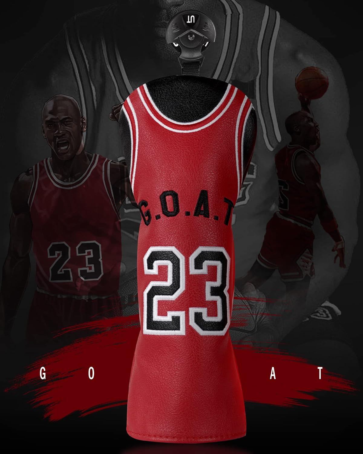 Golf Headcovers Red No.23 Golf Head Covers, 460Cc Driver Head Covers for Golf Clubs, Jersey Golf Headcovers Fairway Woods and Hybrid Fit Taylormade Callaway W/ # Tags