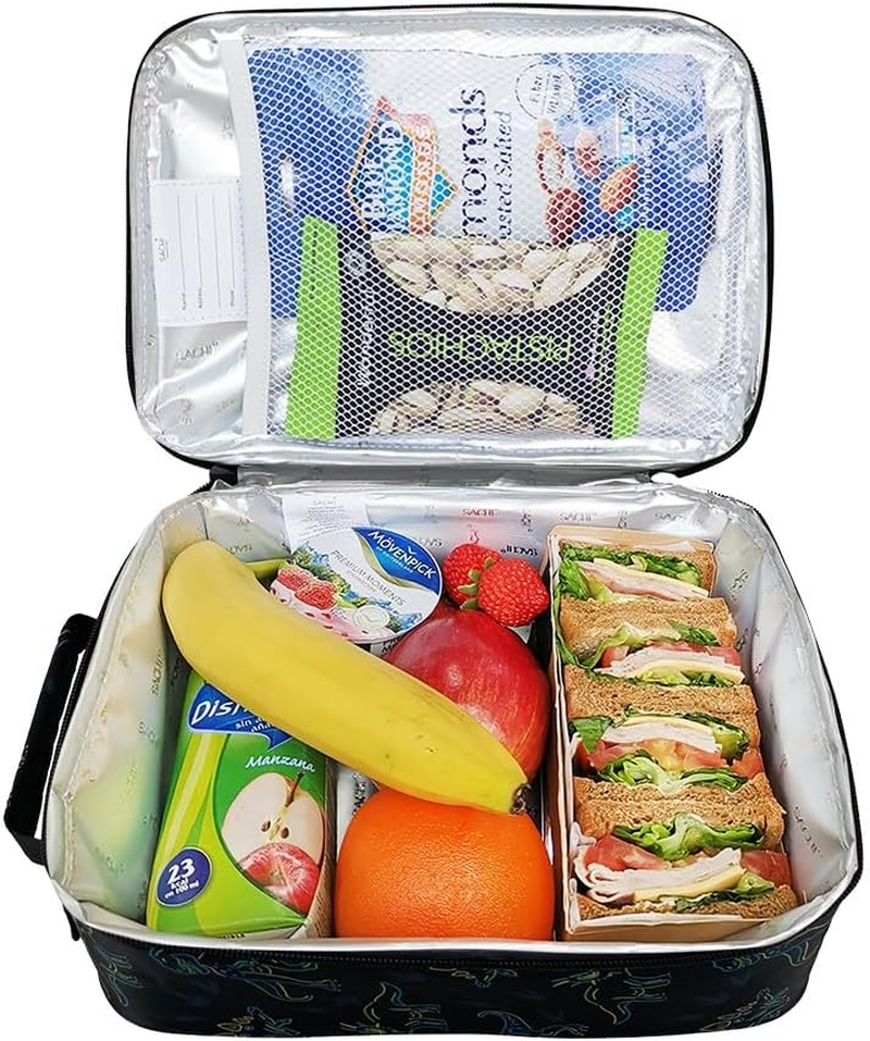 Sachi 'Style 225' Insulated Junior Lunch Bag - Neon Dinosaurs image number 1