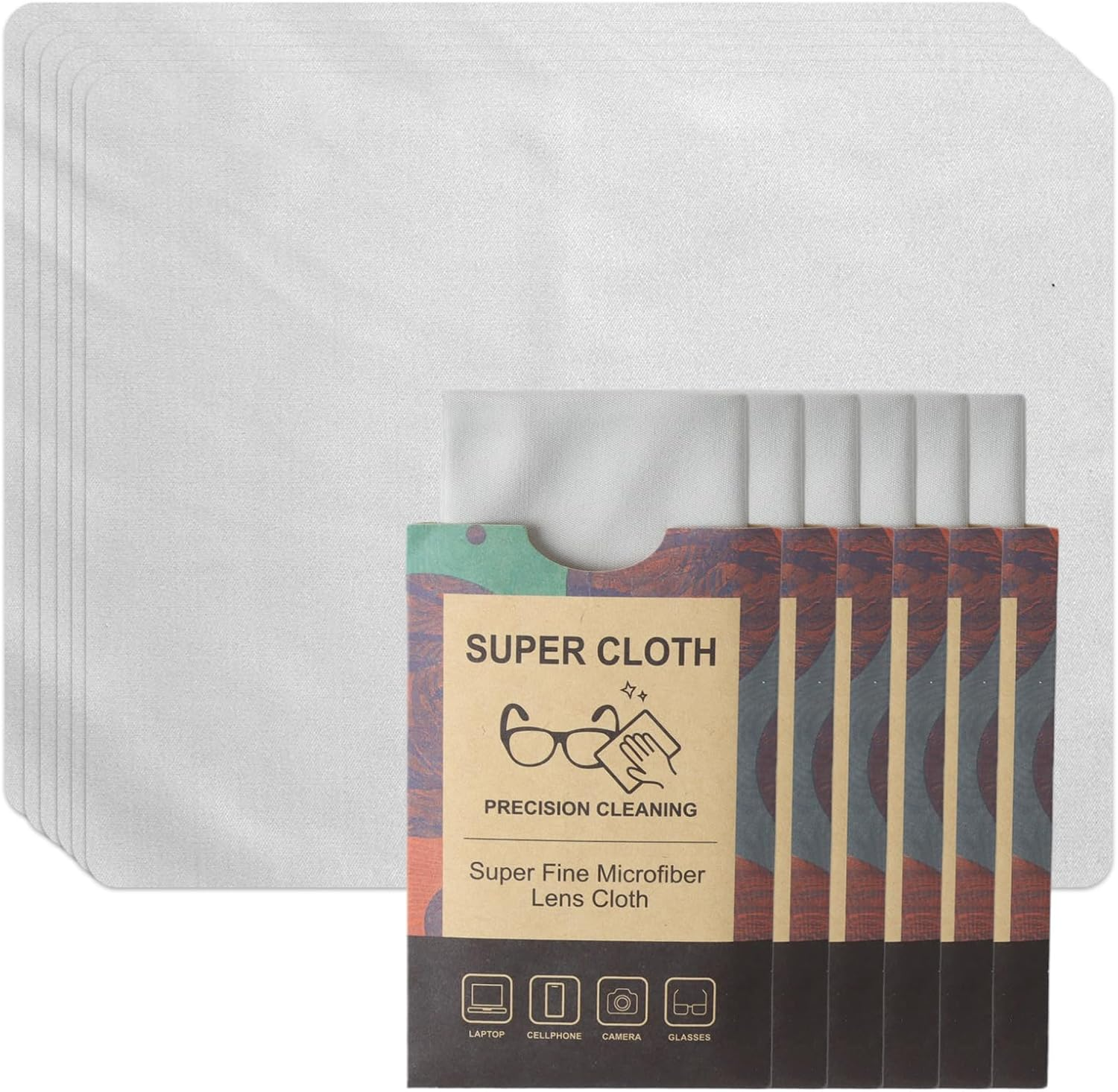 Microfiber Cleaning Cloth for Glasses, Premium Fiber Wipes for Glass Phone Computer Camera Screen Lens, Durable Reusable Absorbent Wiped No Streaks Lint Eyeglass Lens Cleaner(6 Pcs, Grey) image number 1