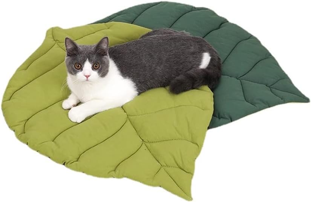 SSDHUA Leaf Shape Cat Nest and Dog Bed - Double-Sided, Warm and Comfortable Floor Mat Cover Pad - Cartoon Cat Bed Indoor Accessories image number 4
