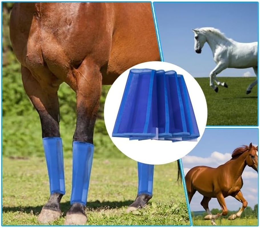 GYWHOOFT Horse Leggins, Set for 4 Fly Boots, Mesh Fly Boots for Horse Breathable Mesh Horse Boots Protective Horse Leg Wraps Horse Leggings for Preventing Flies and Mosquitoes Bites image number 2