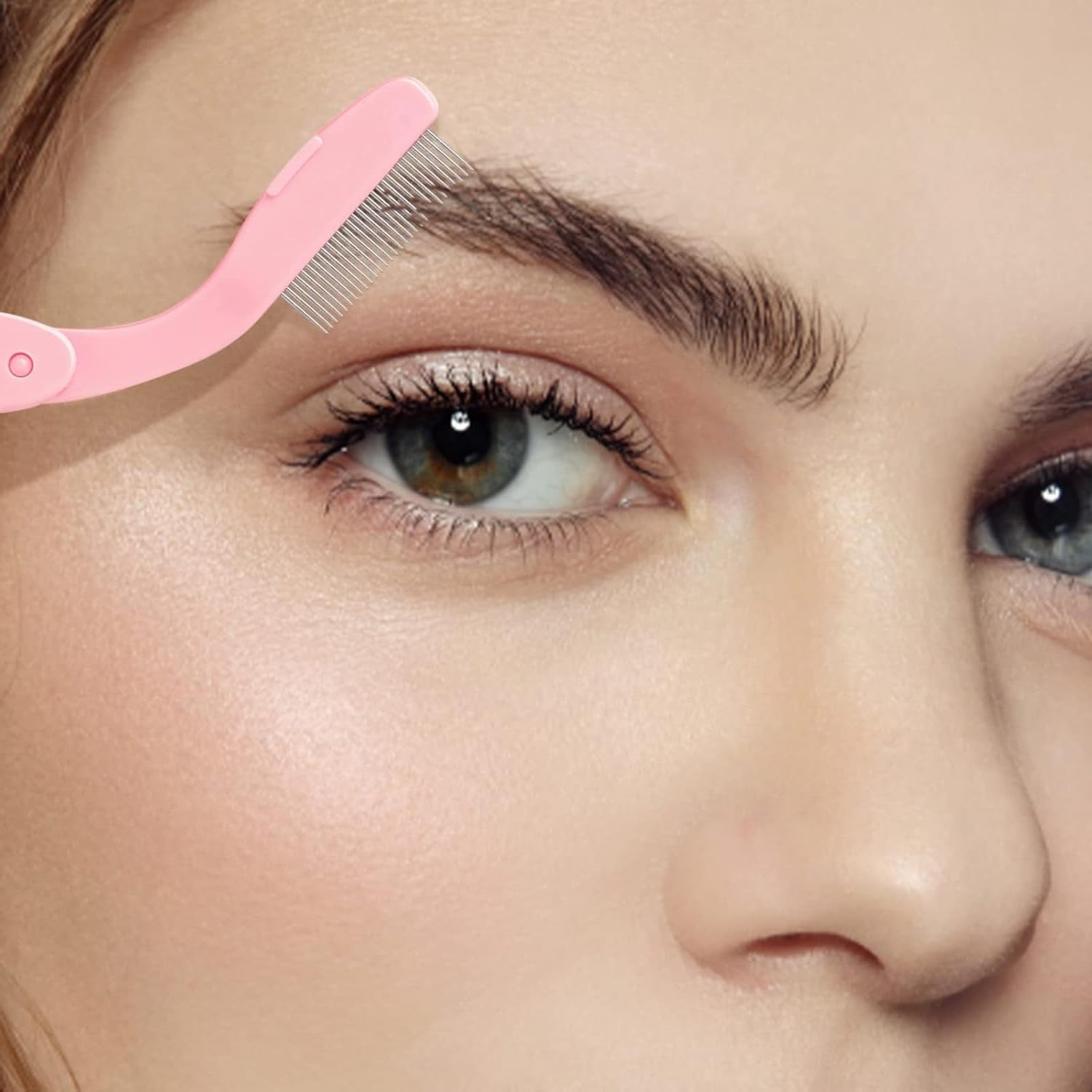 2 Pack Folding Eyelash Comb Lash Separator Tool, Black Eyebrow Comb Metal Teeth Eyelash Brush Tool for Lash Brow Makeup Beauty Tools image number 4