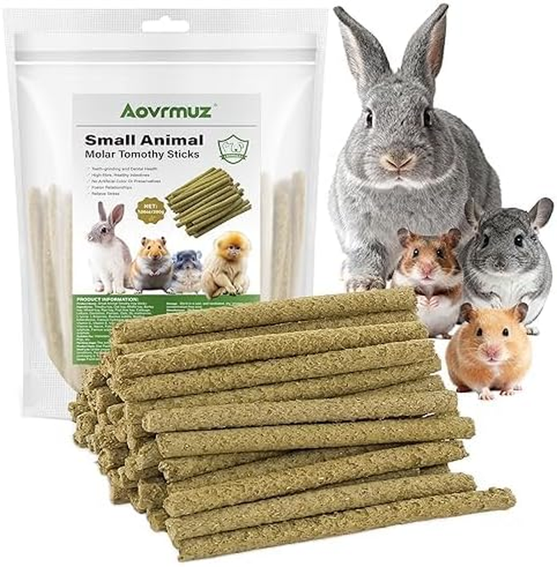 Aovrmuz Rabbits Timothy Hay Chew Sticks 200G Treats Toy for Bunny-Golden Hamsters-Guinea-Pigs-Small Animal Natural Healthy image number 1