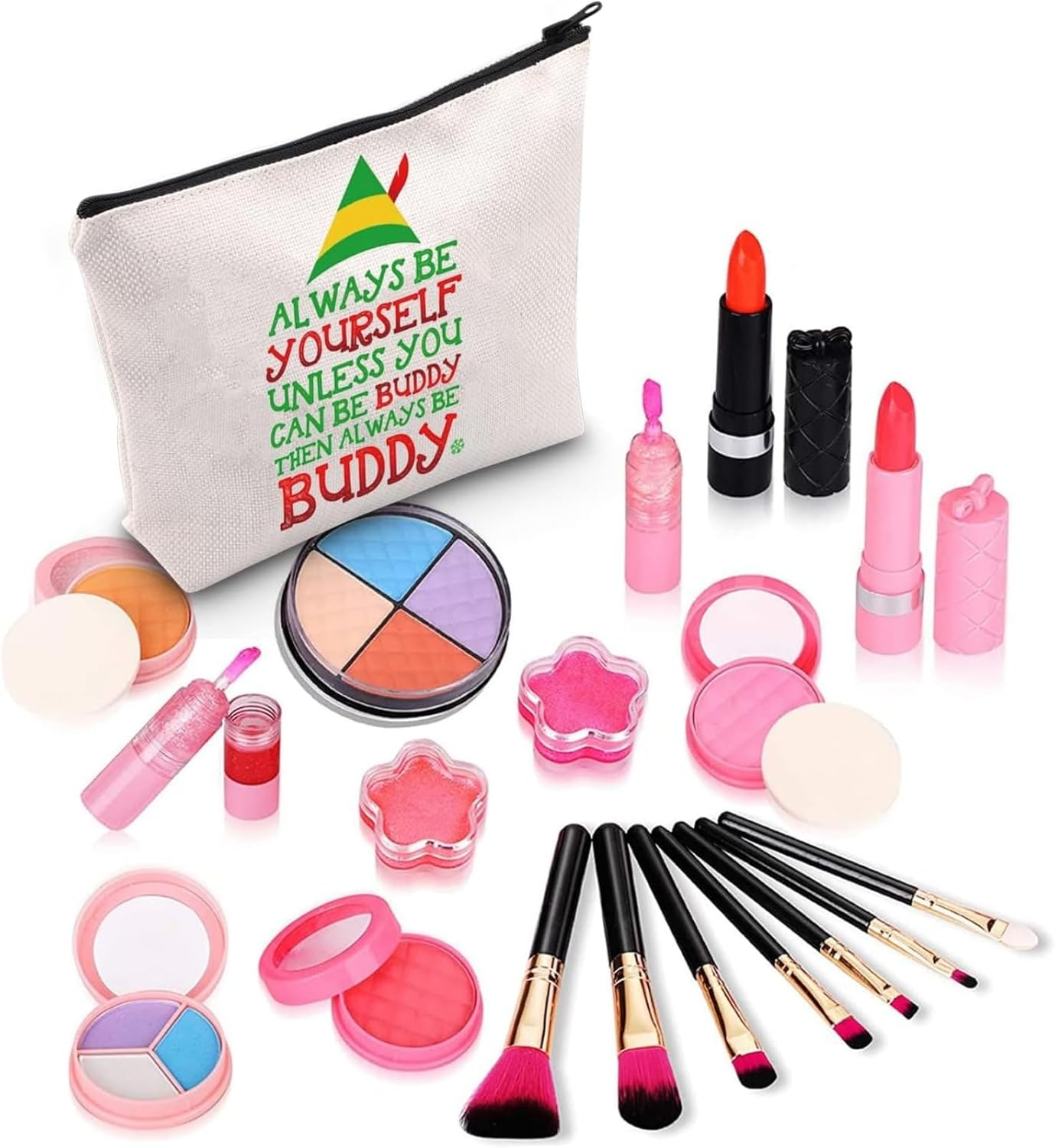 Itadaku Christmas Cosmetic Bag for Women, Funny Zipper Makeup Pouch, Travel Toiletry Organizer, Multipurpose Holiday Pouch Gift, for Travel, Daily Use, or Gift Exchange (25.5 X 17 Cm) image number 1