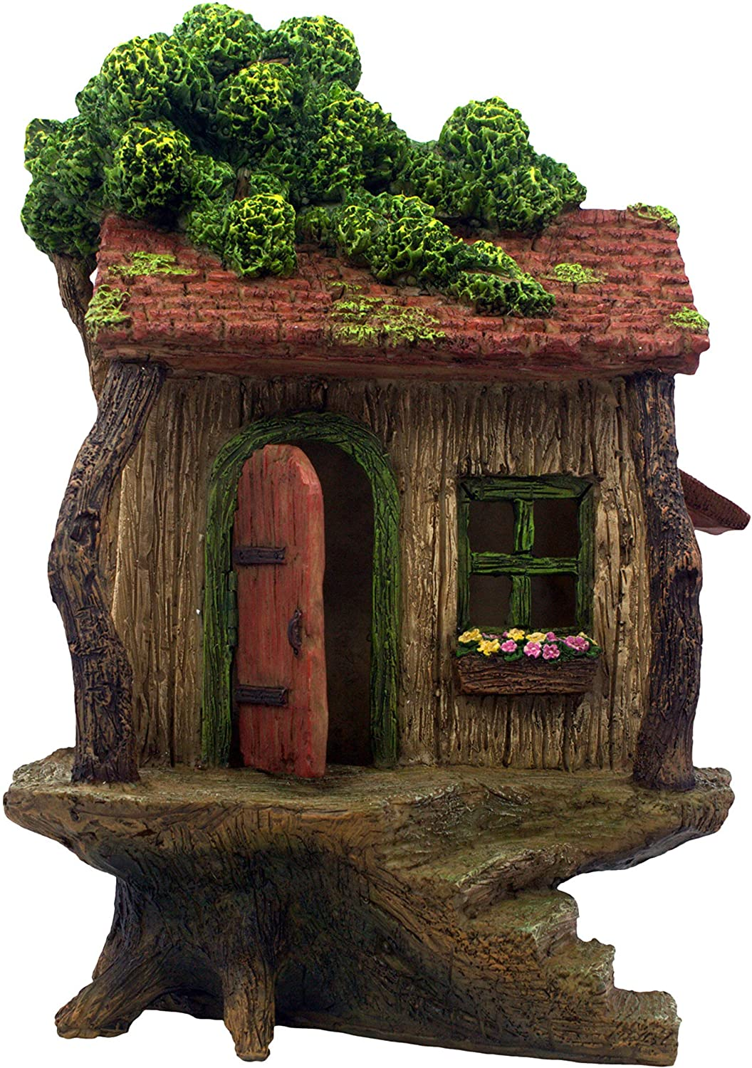 PRETMANNS Fairy Garden Fairy Houses &ndash; Fairy Garden Houses for Outdoor - Large Fairy Tree House with a Door That Opens &ndash; 9&rdquo; High - Fairy Garden Supplies for Miniature Garden Accessories image number 5