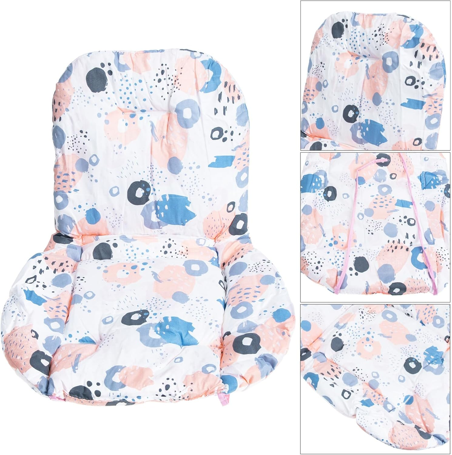 FRCOLOR Colorful Cart Seat Cushion Soft Insert Pram Liner Cushion Warm Winter Dining Chair Pad for Boys Stroller and Feeding Seat image number 6