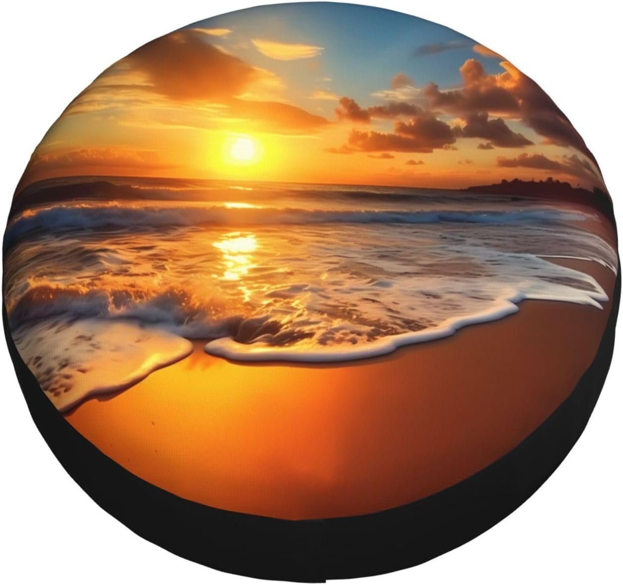 14 Inch Tire Cover Sunset Beach Weatherproof Spare Tire Covers Dustproof Wheel Protectors Universal Fit for Rv Trailer SUV Truck Camper image number 2