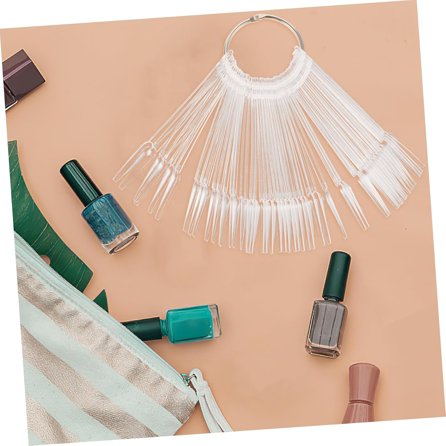 WOONEKY 100Pcs Nail Display Tips Nail Polish Sample Sticks for Salons Display Boards image number 6