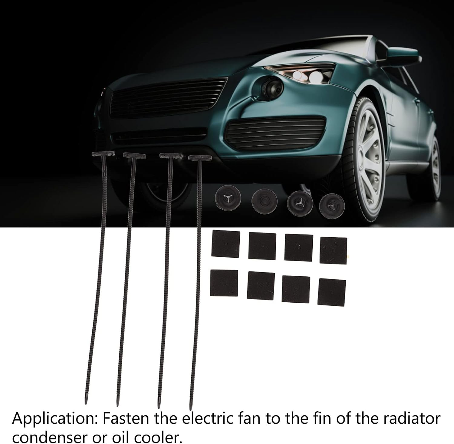 2PCS Electric Radiator Fan Mounting Kit Rubber Car Radiator Fan Ties Replacement for Cars Trucks image number 1