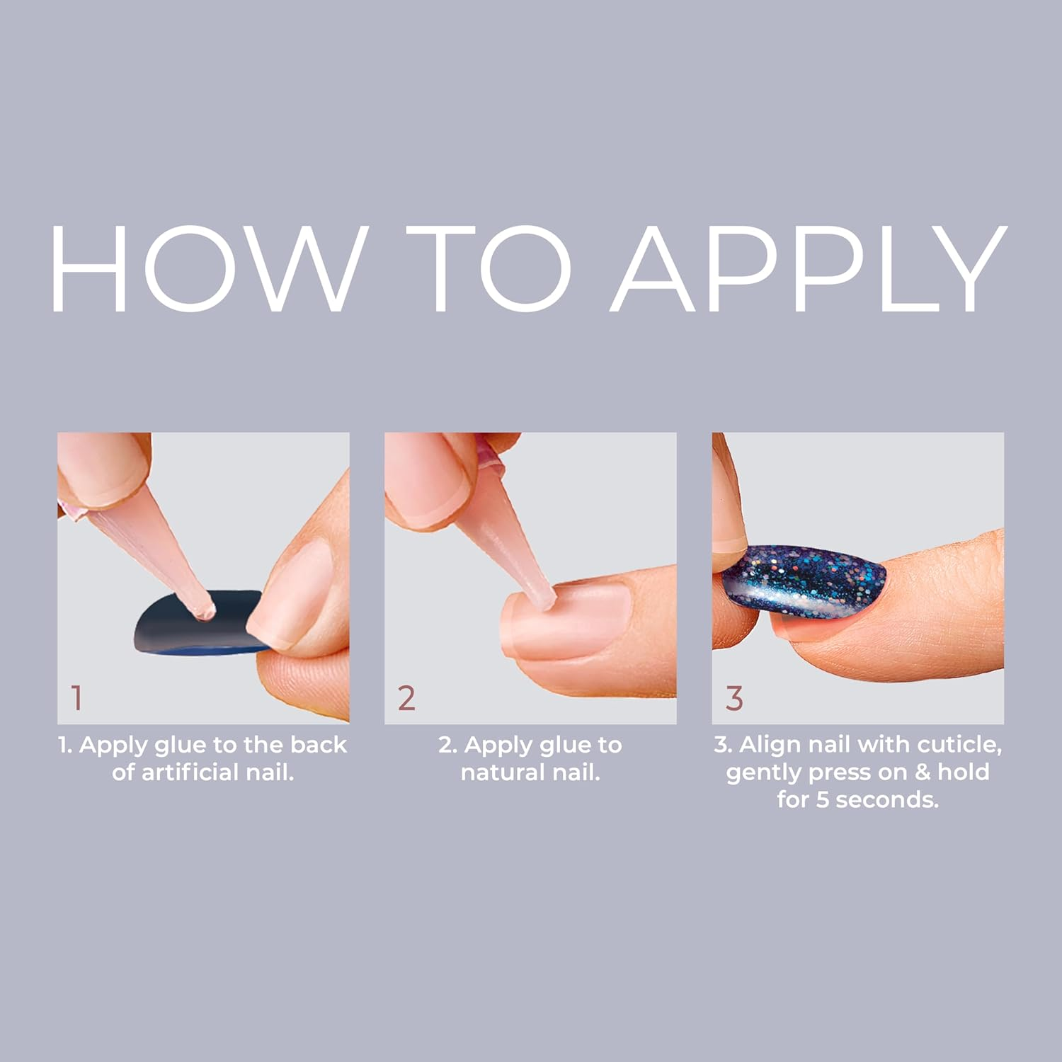 KISS Gel Fantasy Ready-To-Wear Press-On Gel Nails, &ldquo;Aim High&rdquo;, Short, Black, Nail Kit with 24 Mega Adhesive Tabs, Pink Gel Glue, Manicure Stick, Mini File, and 28 Fake Nails image number 2