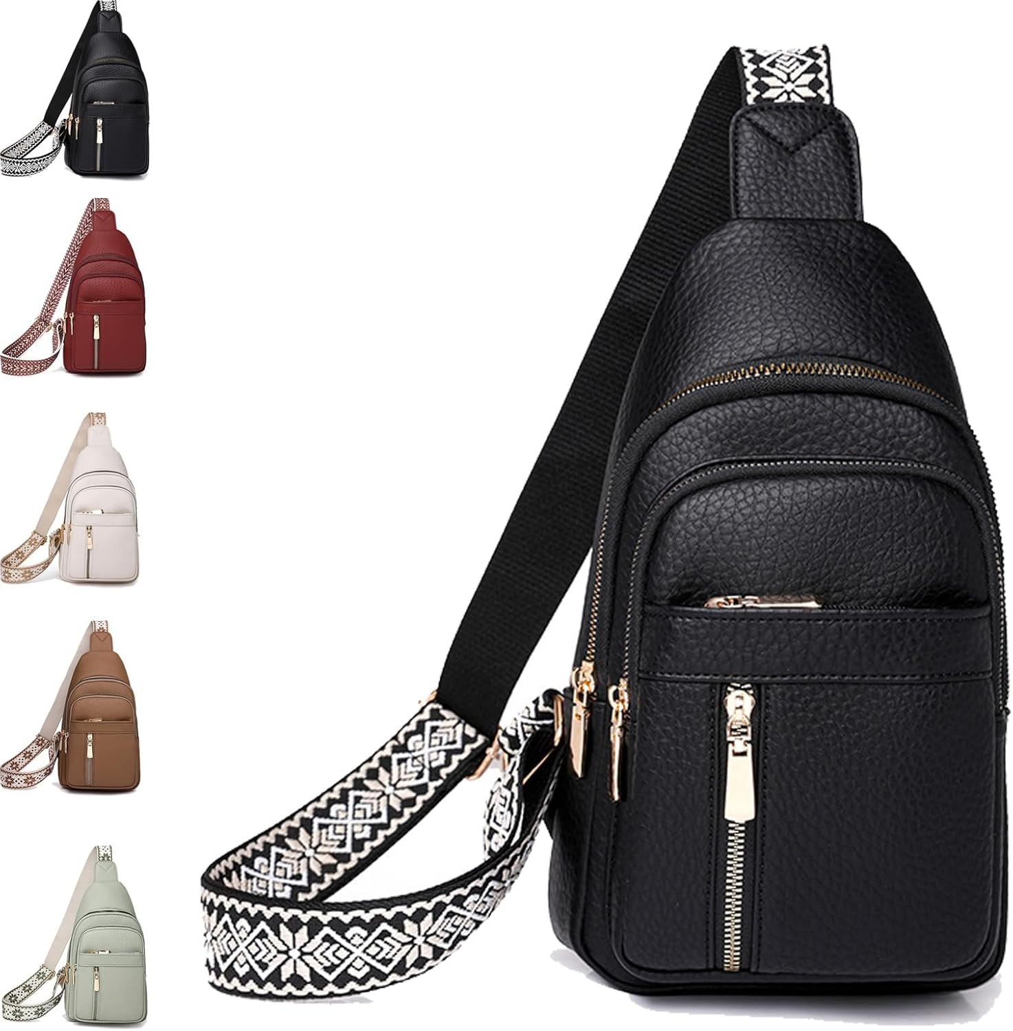 Wbougisay Crossbody Bag - Anti-Theft Embroidery Solid Color Crossbody Bag for Daily Travel