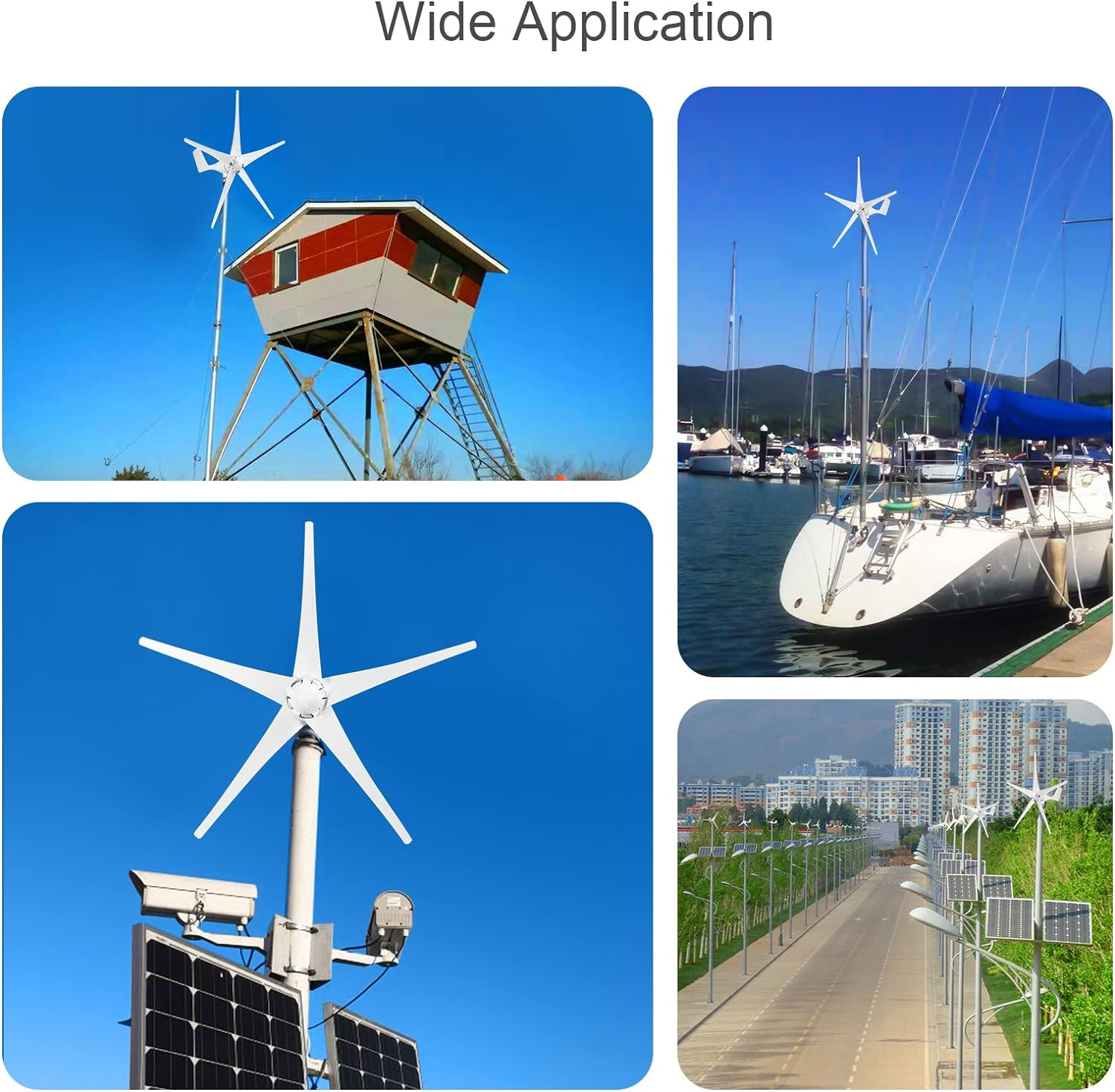 12V 1200W Wind Generator with Charger Controller - 5 Blades S-Type Minitype Wind Turbine Kit for Clear Energy - Windmill for Home, Highways, Boats - White image number 6