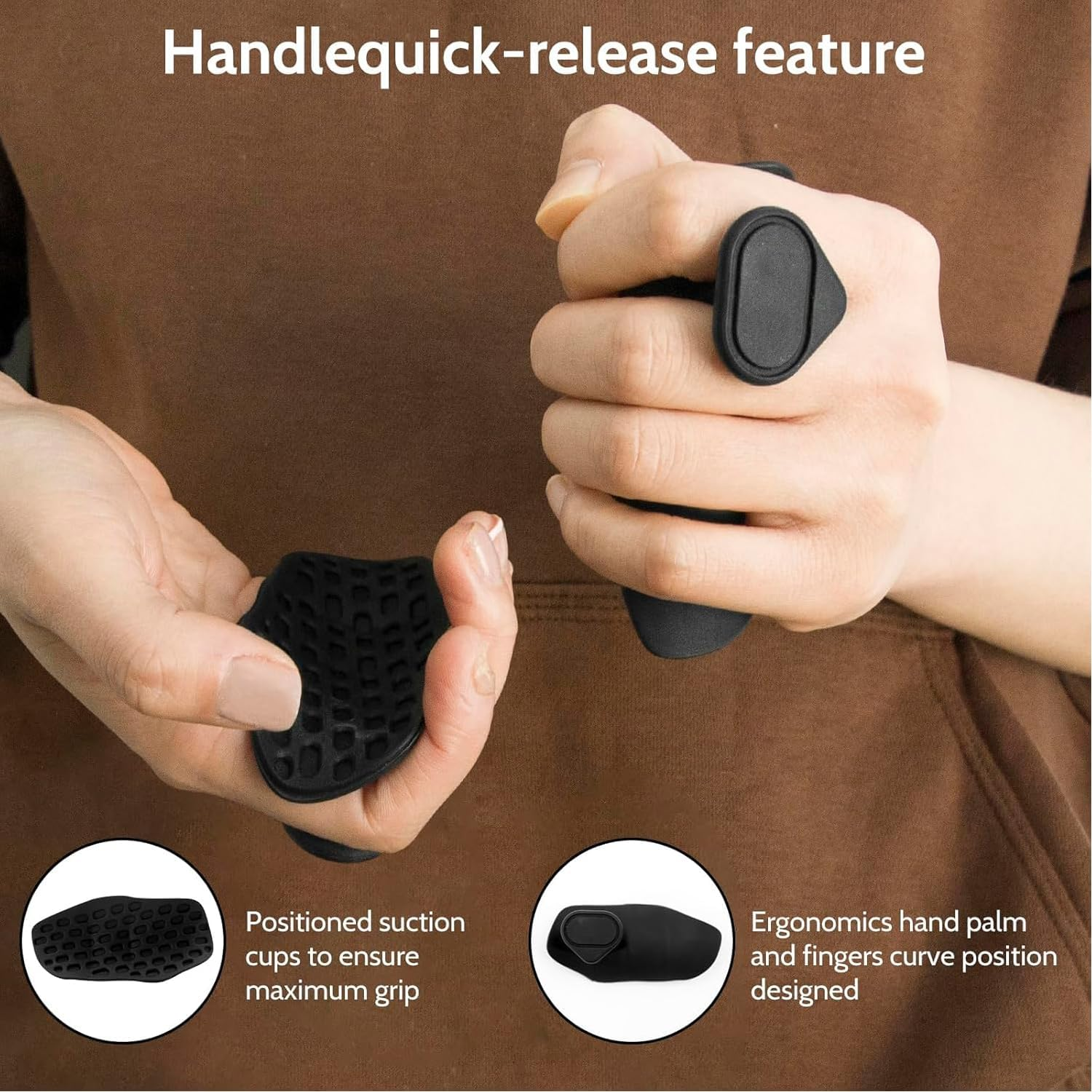 Yharnamite 1 Pair Gym Hand Grips for Weight Lifting, Anti-Slip Workout Grips, Non Slip Silicone Gym Grips Pads for Training and Exercise, Weight Lifting, Dumbbell, Deadlift image number 4