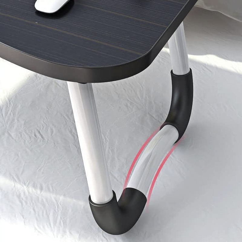 ANZSTOCK Foldable Laptop Bed Table with Cup & Device Slot &ndash; Portable Lap Desk for Bed, Sofa, Floor | Standing Tray Table for Work, Study, Eating, Reading | MDF Top & Aluminum Legs | 60X40X28Cm image number 4