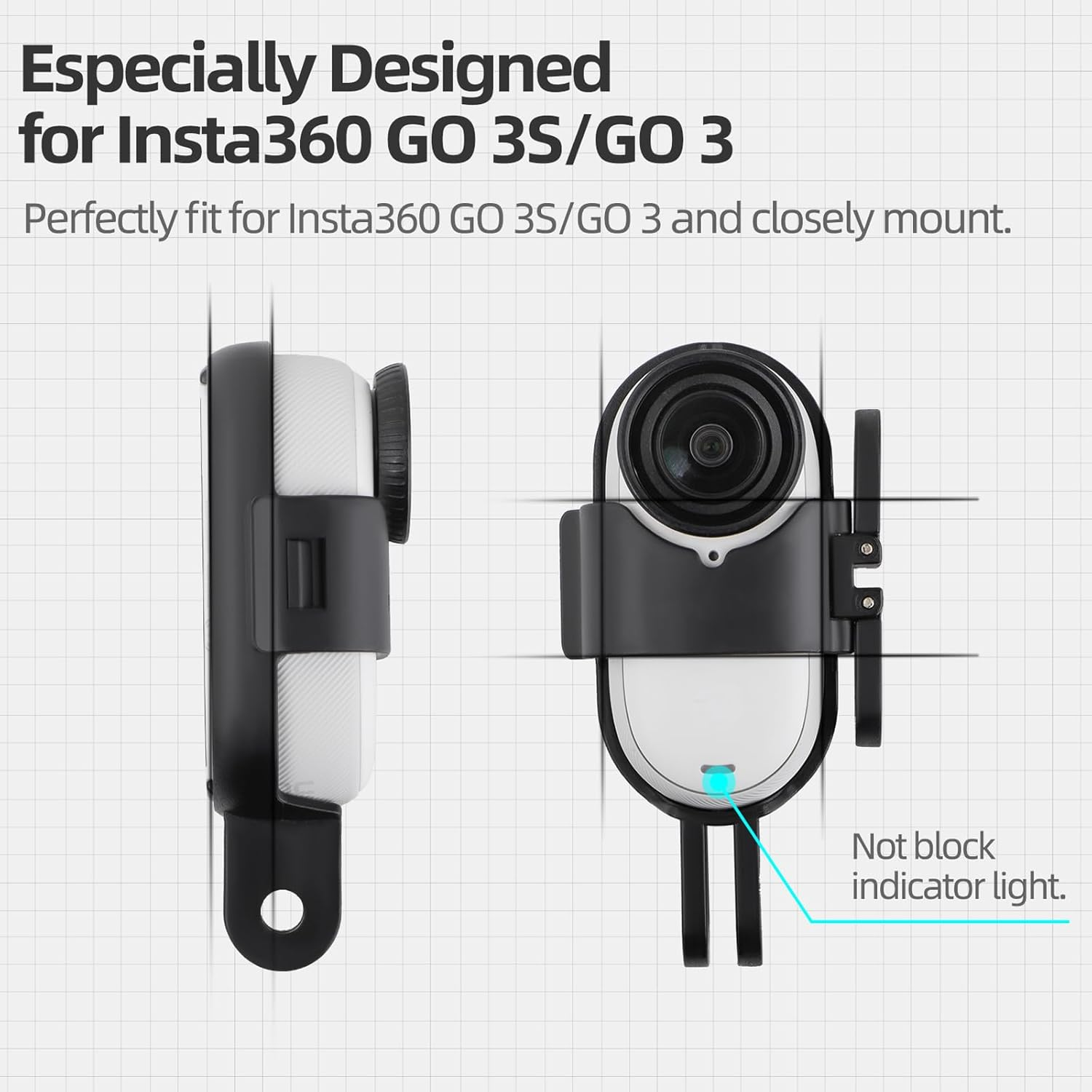 Buziba Camera Mount Adapter for Insta360 GO 3S/GO 3 Foldable Vertical-Horizontal Frame Adapter Quick Release Adapter Expansion with 1/4&rdquo;Thread Interface image number 5