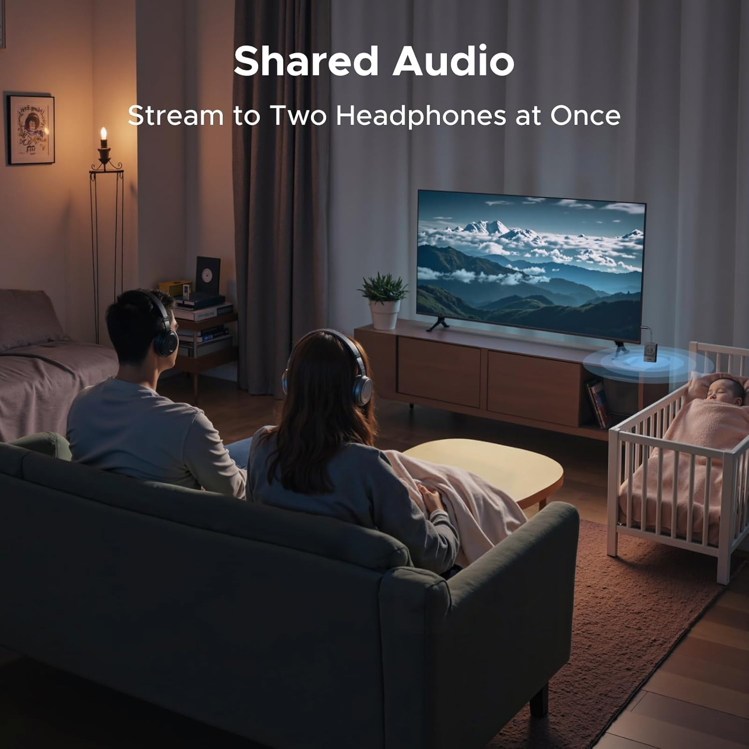 UGREEN Airplane Bluetooth 5.4 Adapter for 2 Airpods or Headphones, Wireless Bluetooth Transmitter Compatible with All Airpods like Airpods 4/Pro2/Max,Dual 3.5MM AUX Jack Adapter Included image number 2