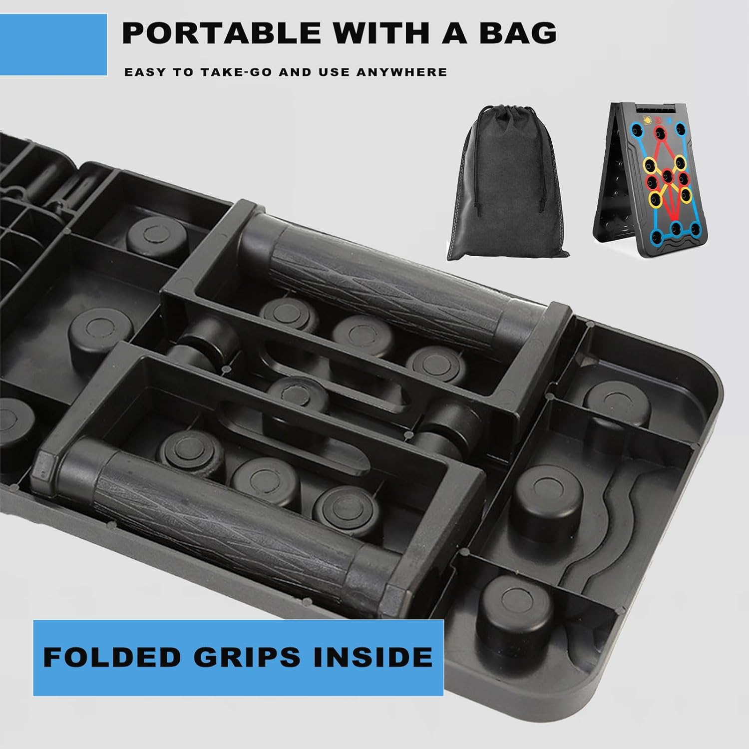 MODY RODY Foldable Push up Board with Non Slip Pads Set | Exercise Push up Bars for Men | Durable Push up Stands Home Gym Accessories image number 2