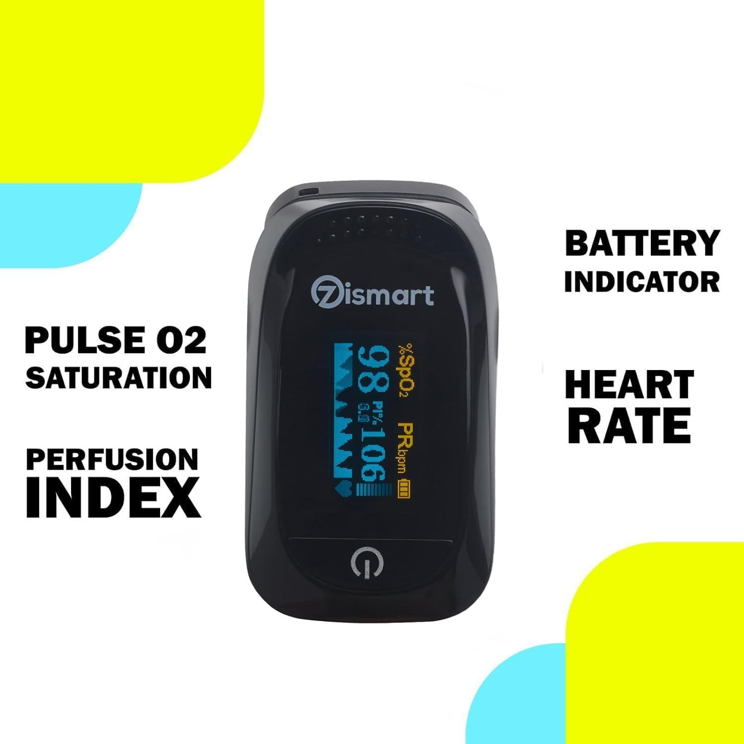 Fingertip Pulse Oximeter, Heart Pulse Rate, Spo2 Device Blood Oxygen Saturation Monitor for Medical or Home Use, Upgraded, Portable, Light Weight, OLED Display, Lanyard and Batteries, TGA, ARTG ID: 413949 Ozismart image number 5