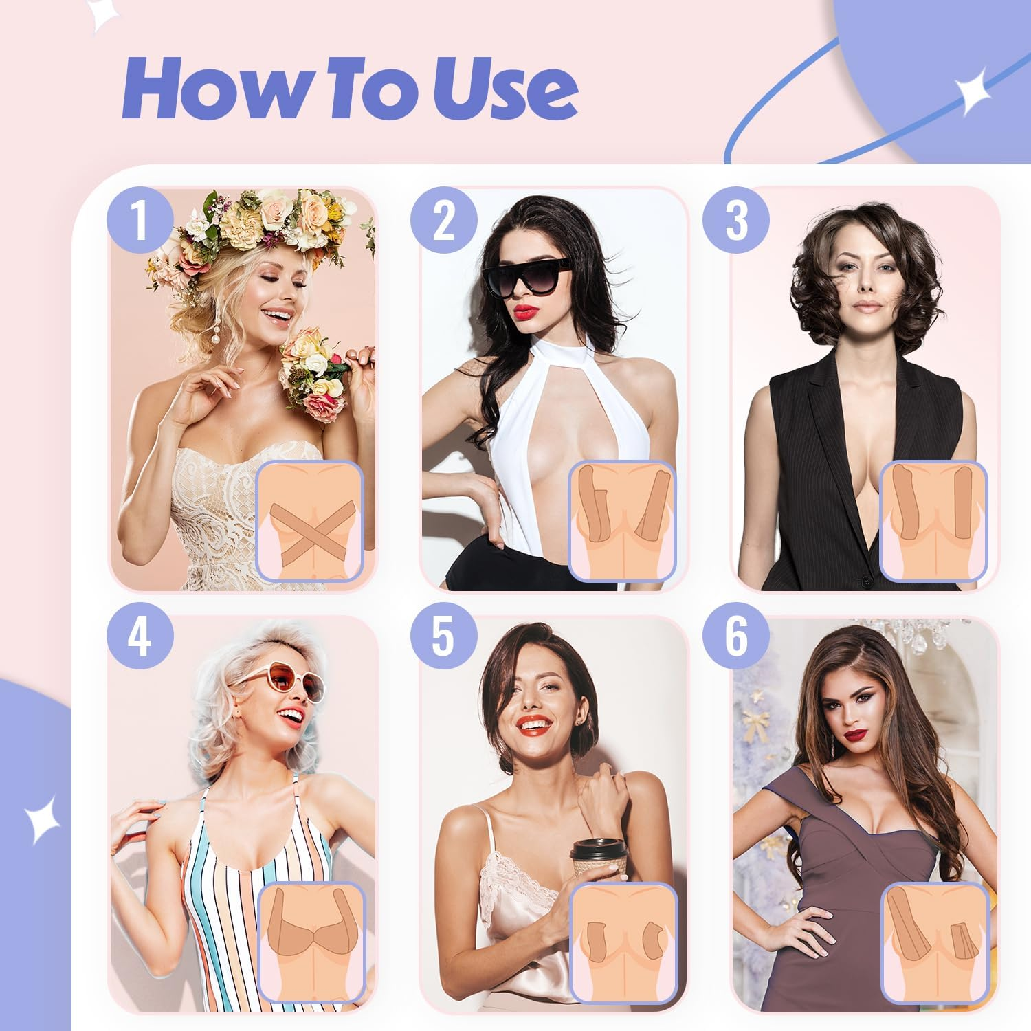 Boob Tape, Boobtapes with 2 Pairs Silicone Reusable Nipple Covers, Boobtape for Large Breast Skin-Friendly Tit Tape, 10 Fashion Tapes With, Adhesive Breast Lift Tape for A-G Cup Beige image number 6