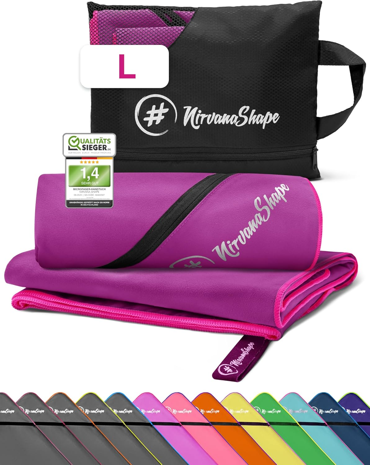 Nirvanashape &reg; Microfiber Towels | Absorbent, Light, Quick-Drying | Bathroom Towels, Travel Towels, Sports Towels | Ideal for Travel, Fitness, Yoga, Sauna, Swimming image number 3