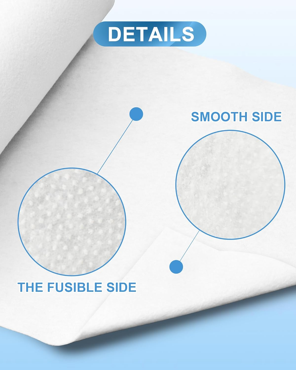 PLANTIONAL Iron-On Fusible Fleece Interfacing: 11.8 Inches X 10 Yards Medium Weight One-Sided Loft Iron on Fusible Fleece White for Quilting Tote Bags and Home Decor image number 1