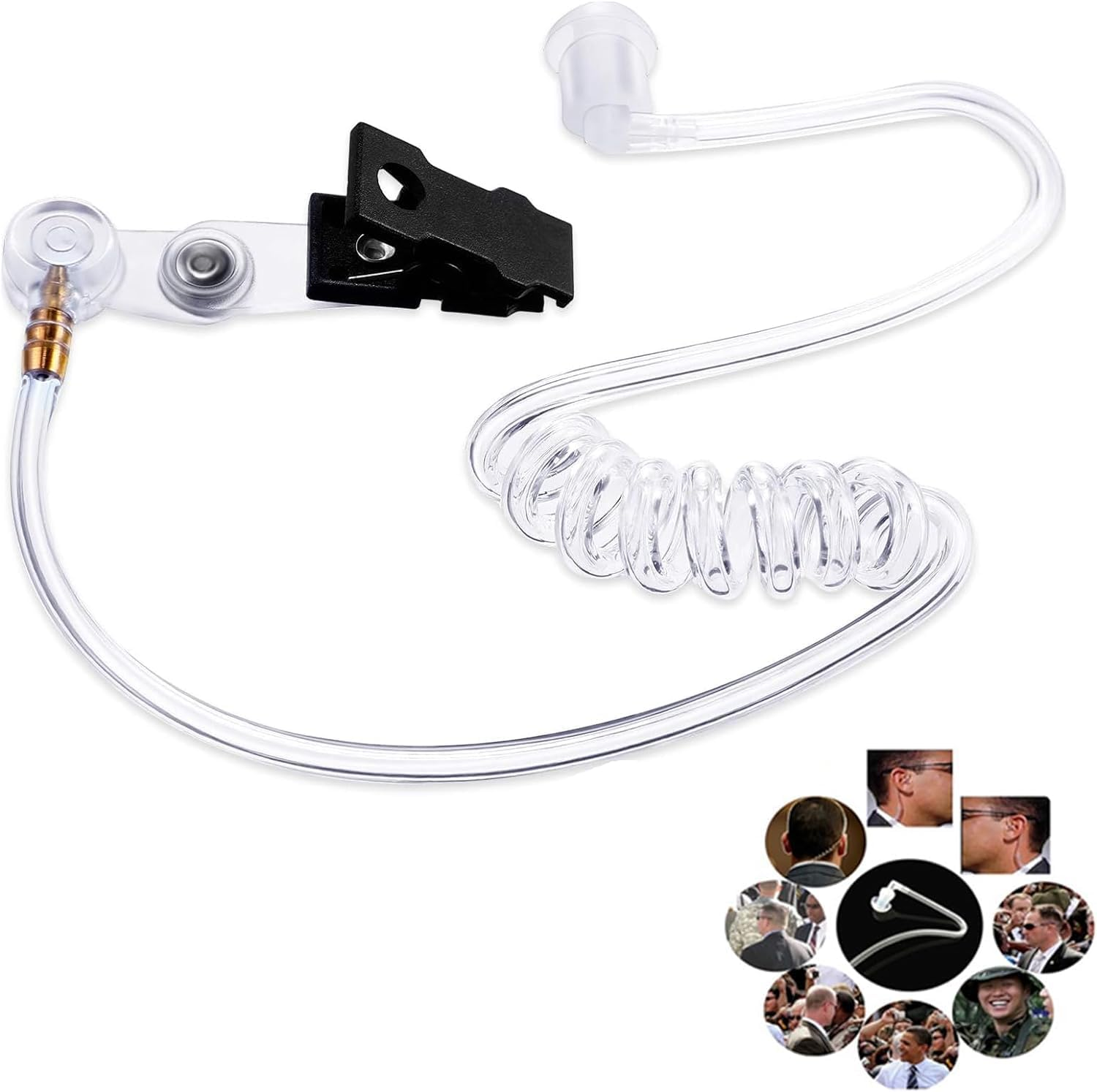 Secret Service Earpiece - 2Pcs Spy Agent Cosplay Accessory Kitbadge & Sunglasses for Kids FBI Police Role Play, Costume Toy Ring Bearer Wedding image number 4