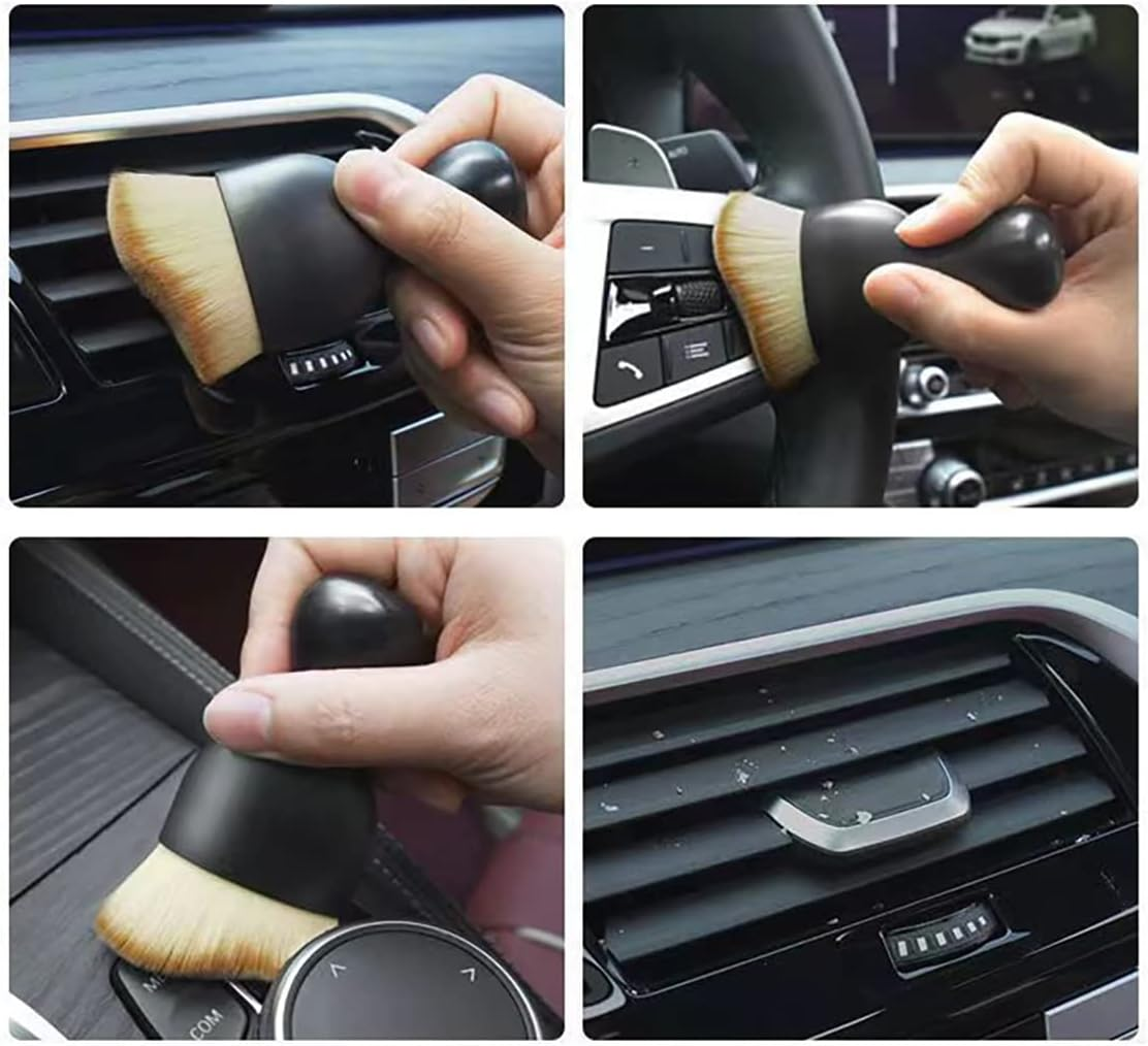 Car Interior Detailing Brush, Auto Interior Soft Hair Removal Brush,Car Brush, Car Cleaning Brush Interior Soft Bristles Detailing Brush Dusting Tool for Car,Home,Office,Computer,Keyboard (3PCS) image number 4