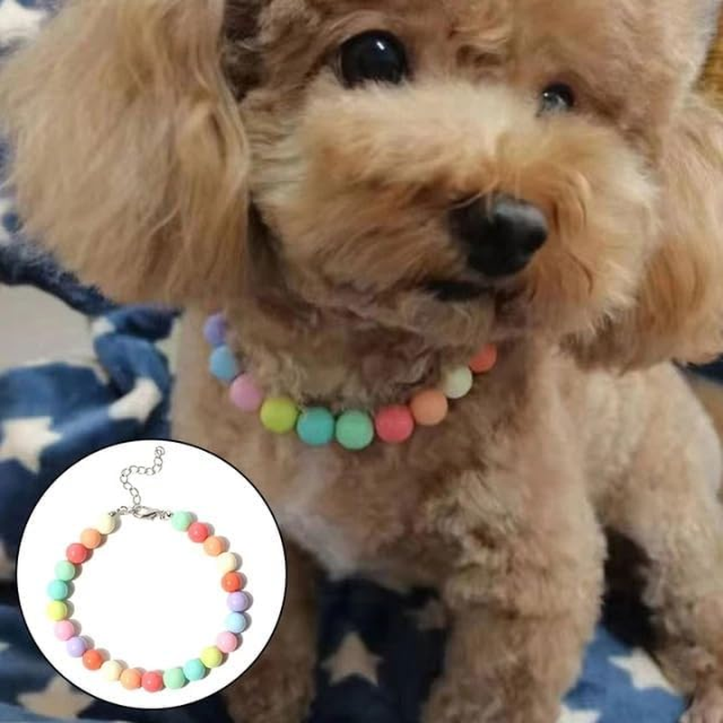 Colorful Beaded Dogs Necklace with Adjustable Extension Chain, Pet Fashion Necklace Jewelry Accessories for Cats and Dogs (Style1, L) image number 6