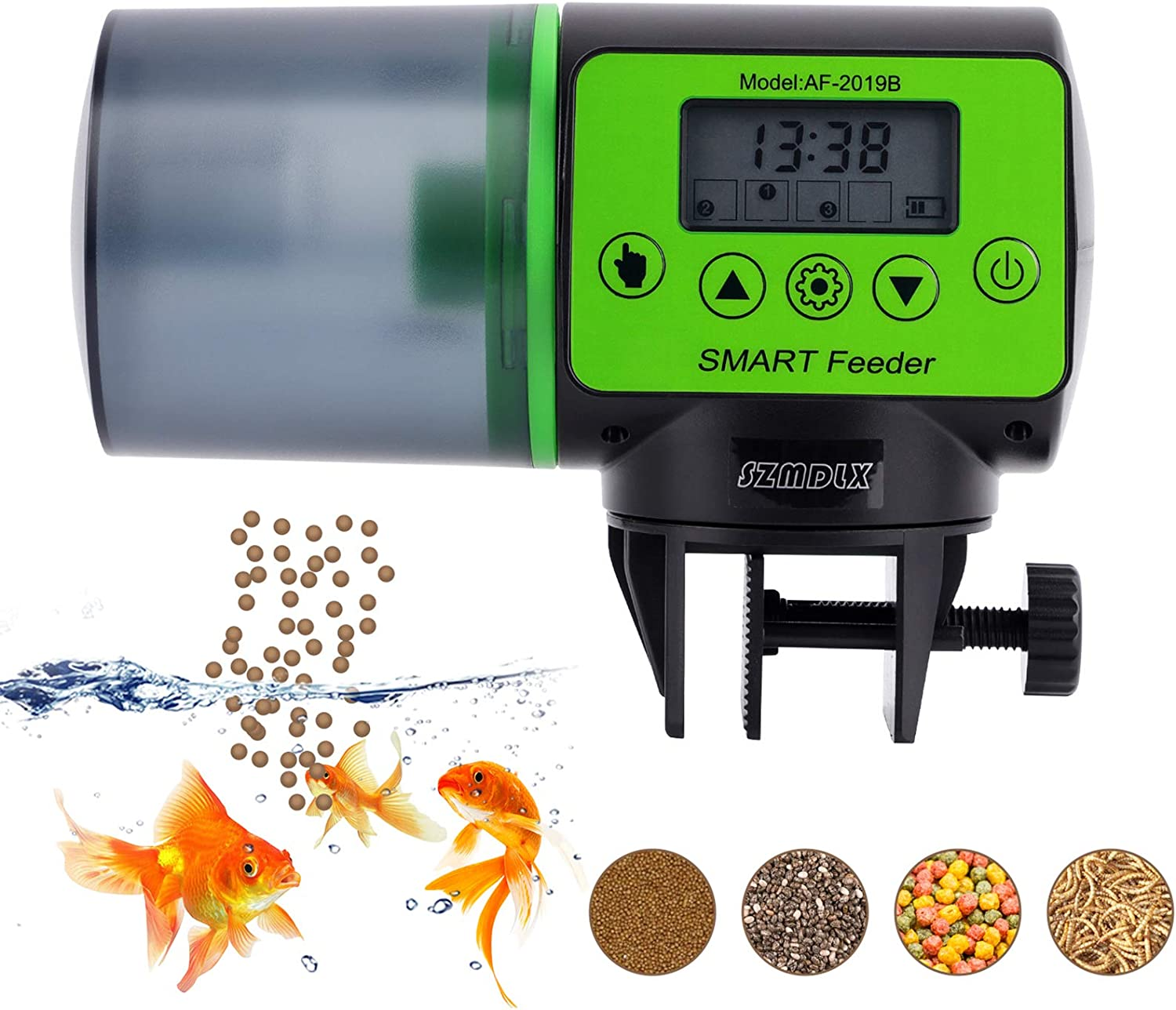 Automatic Fish Feeder, SZMDLX Auto Timer Fish Feeder, Moisture-Proof Fish Food Dispenser for Aquarium/Fish Tank on Vacation image number 4