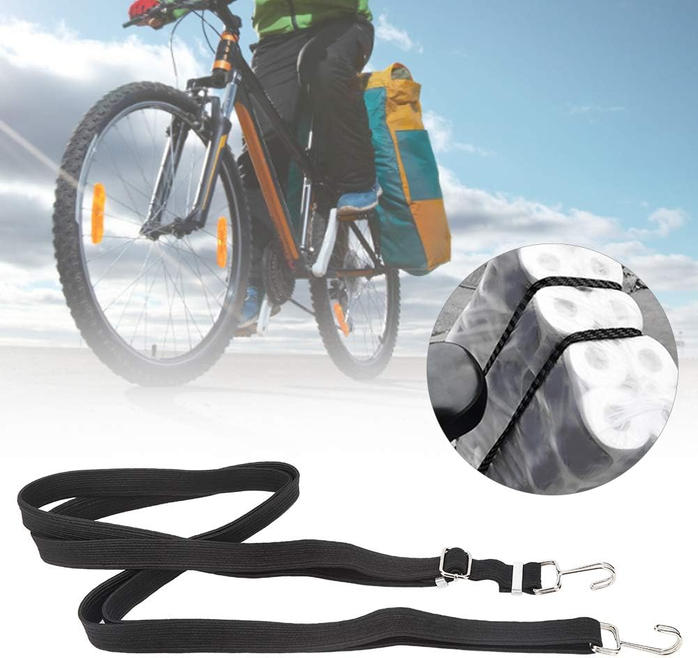 ANKROYU Heavy Duty Bicycle Luggage Straps Elastic Rope with Stainless Steel Hooks for Mountain Bike Motorcycle Camping Outdoor Gear Storage Binding 1.5M Black Nylon Accessory image number 3