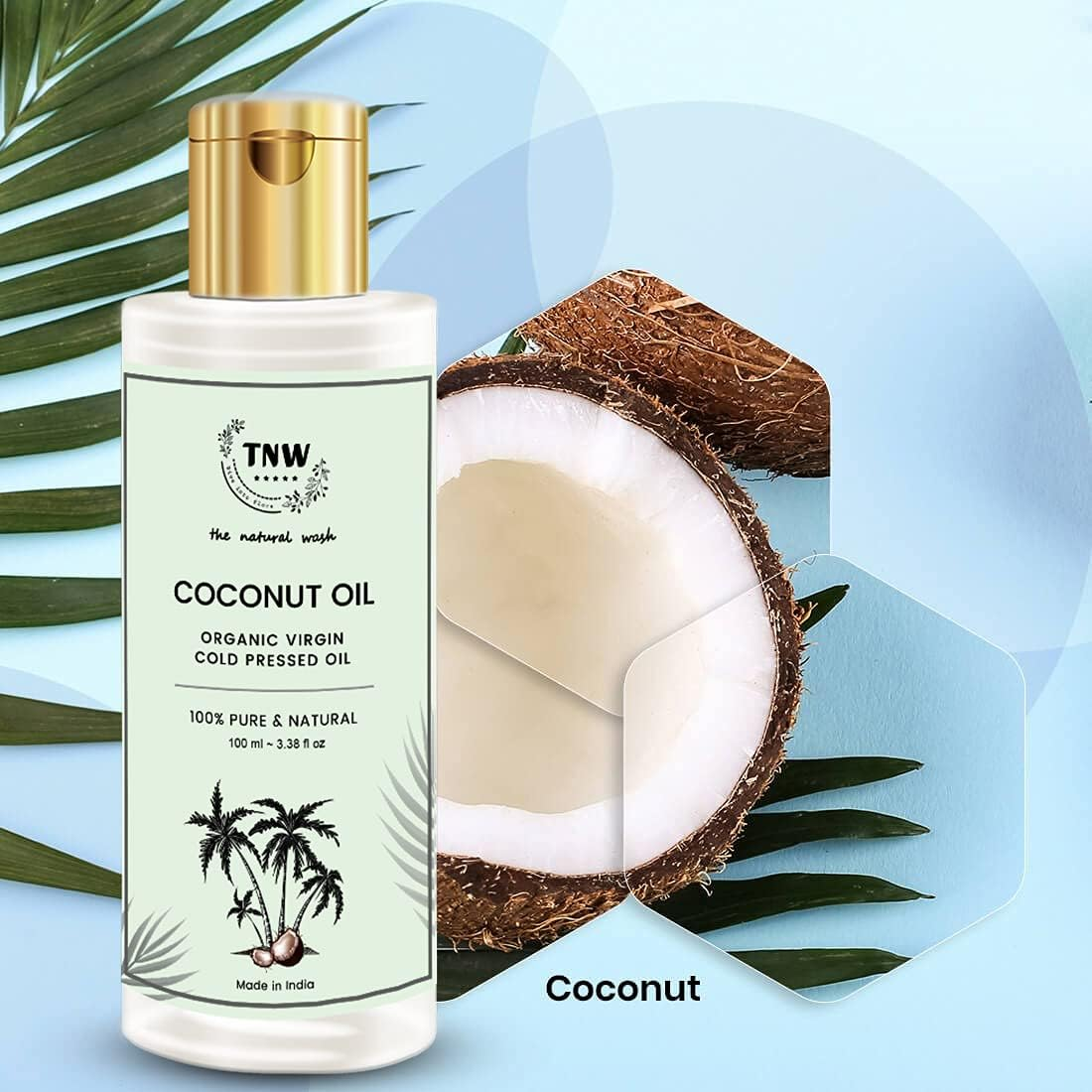 TNW-THE NATURAL WASH Cold Pressed Virgin Coconut Oil Improves Healty Skin and Hair Texture Best for Men and Women Pure & Natural Enriching & Nourishing Oil for All Age Groups - 100Ml image number 2