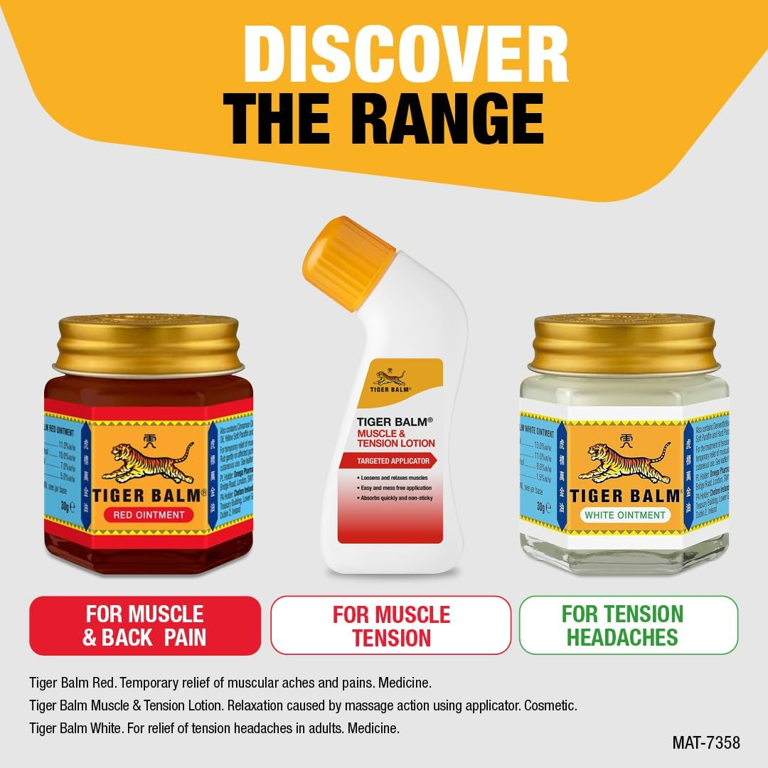 Tiger Balm Red, 30G, Muscle Rub Cream, Ointment, Balm, All Ages, Unisex