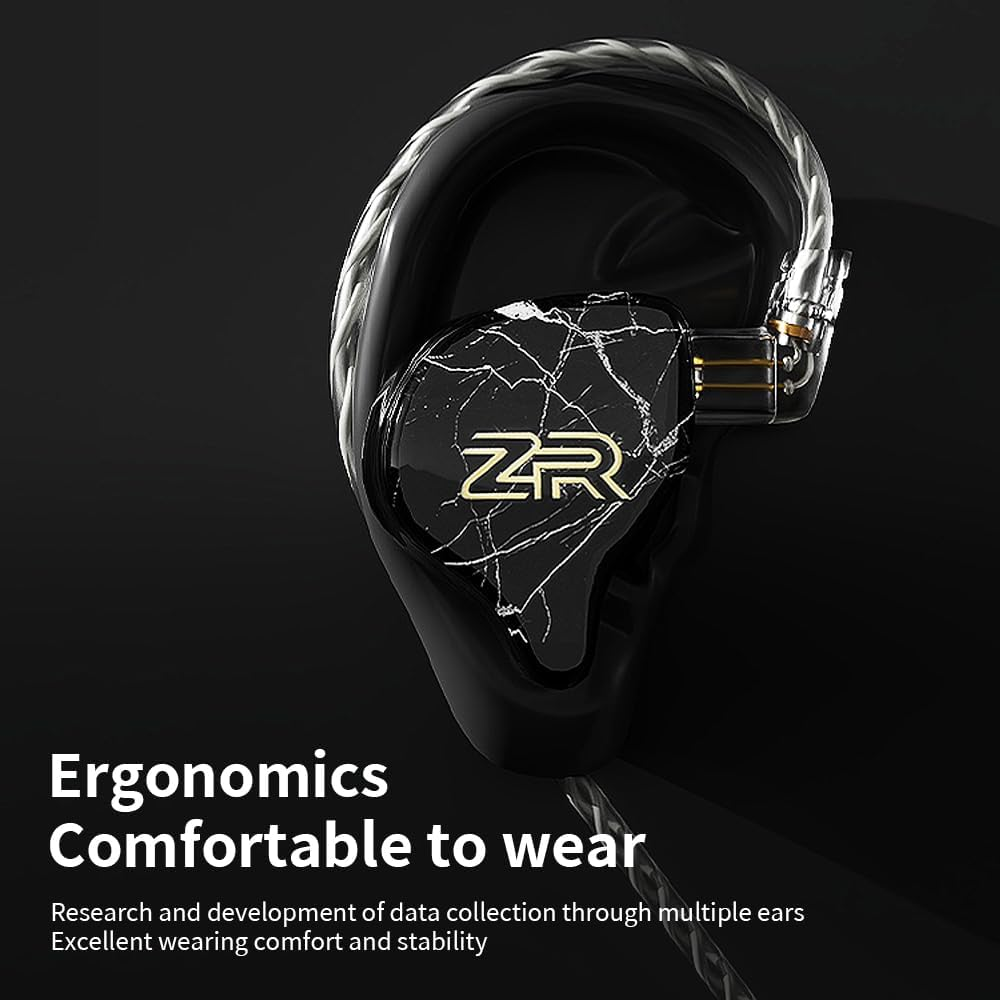 Hifi Kingdom ND-ZR 10Mm Diamond Dynamic Driver (1DD) Wired In-Ear Monitor Black No Mic image number 5