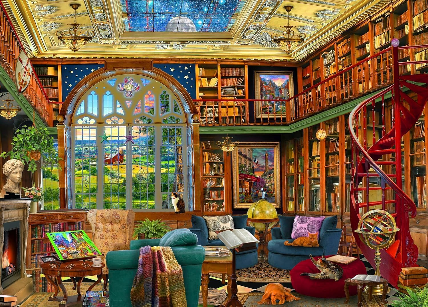 Ceaco - David Maclean - Country Library - 1000 Piece Jigsaw Puzzle