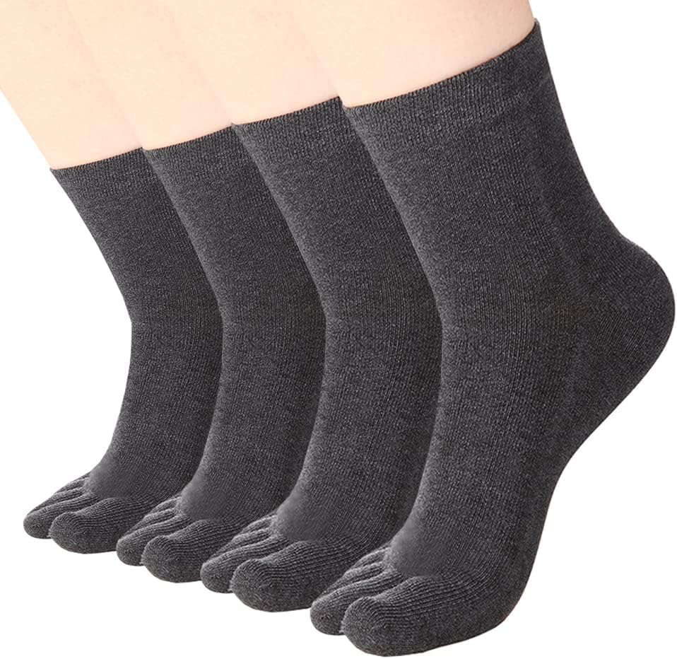 Women'S Toe Socks for Running Five Finger Socks with Cotton Athletic 4 Pairs