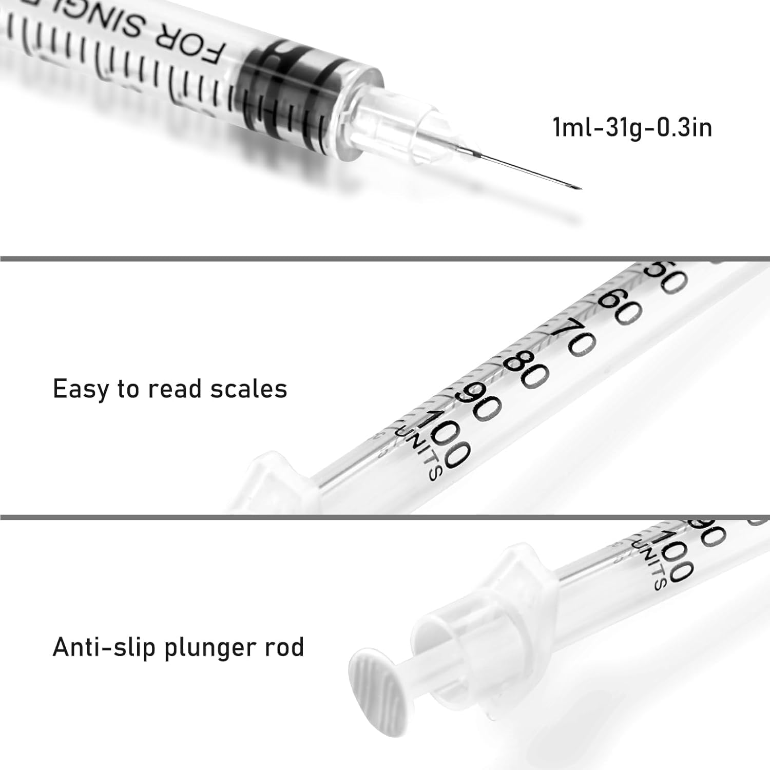 1Ml/Cc Syringe with 31G 0.3Inch Needle - Orange Syringe (31G-8Mm-20Pack) image number 1