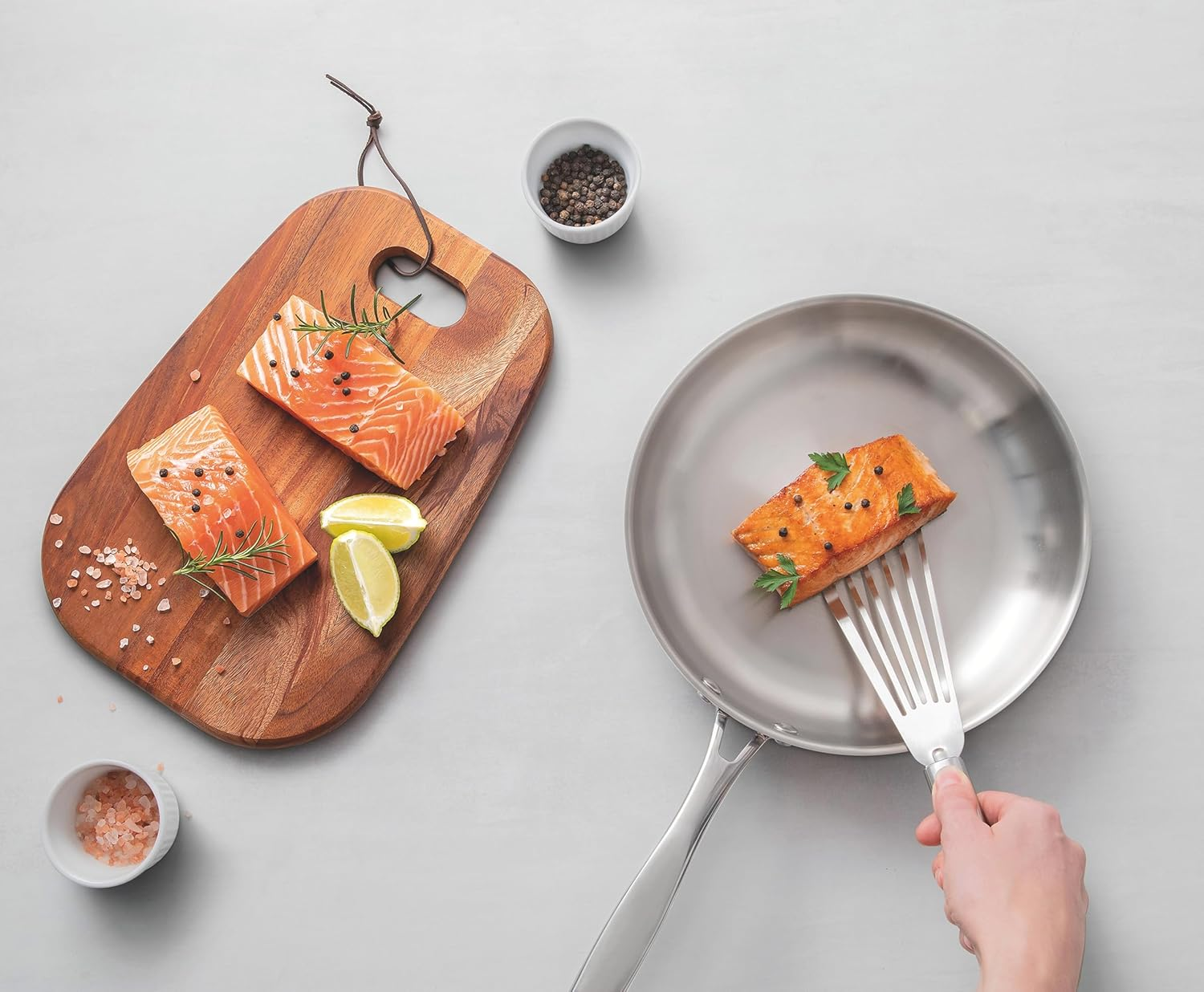 Tramontina Grano Stainless Steel Shallow Frying Pan with Tri-Ply Body, 20 Cm Diameter image number 2