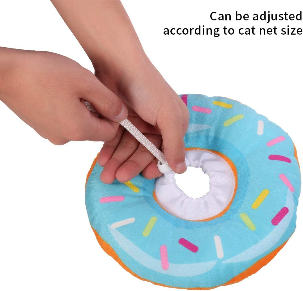 Xinzistar Cat Cone Collar Recovery Collar Pet Kitten Soft Protective Neck Collar after Surgery Adjustable Healing Elizabeth Collar Comfy Cotton Cone (S, Blue Donut) image number 6