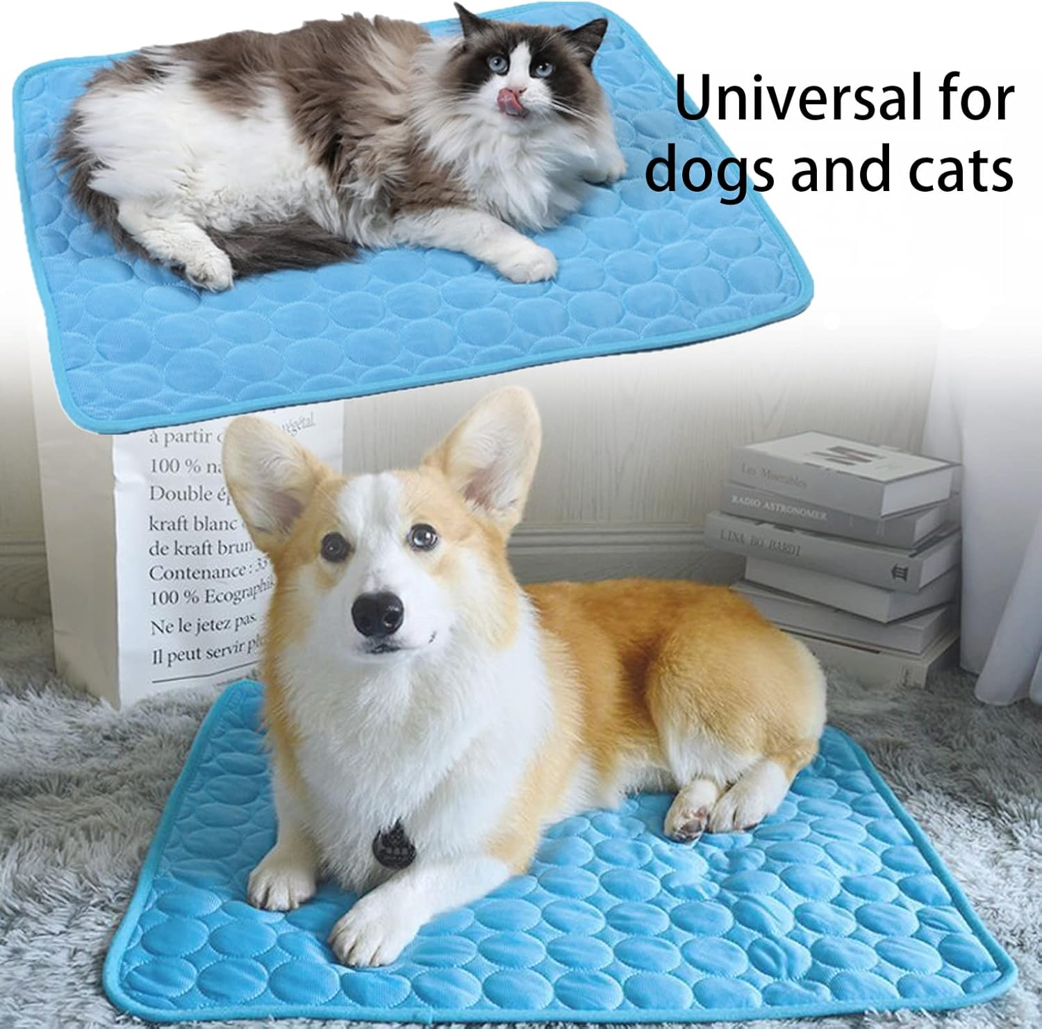 DKDDSSS 3PCS Dog Cooling Mat, Pet Cooling Mat for Dogs, Easy-Fold Durable Washable, Keep Pets Cool in Hot Summer, for Kittens Cats Puppy Sleeping, for Kennel Crate Home Travel image number 3