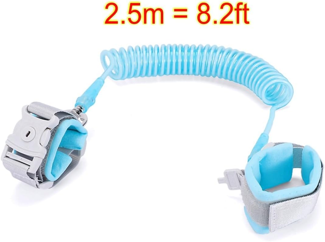 JZK Blue Anti-Lost Wrist Link for Toddler, Adult and Child Wrist Rein for Toddlers with Lock, Autism Child Safety Wrist Strap for Autistic Child, Walking Safety Harness Belt for Kids image number 6
