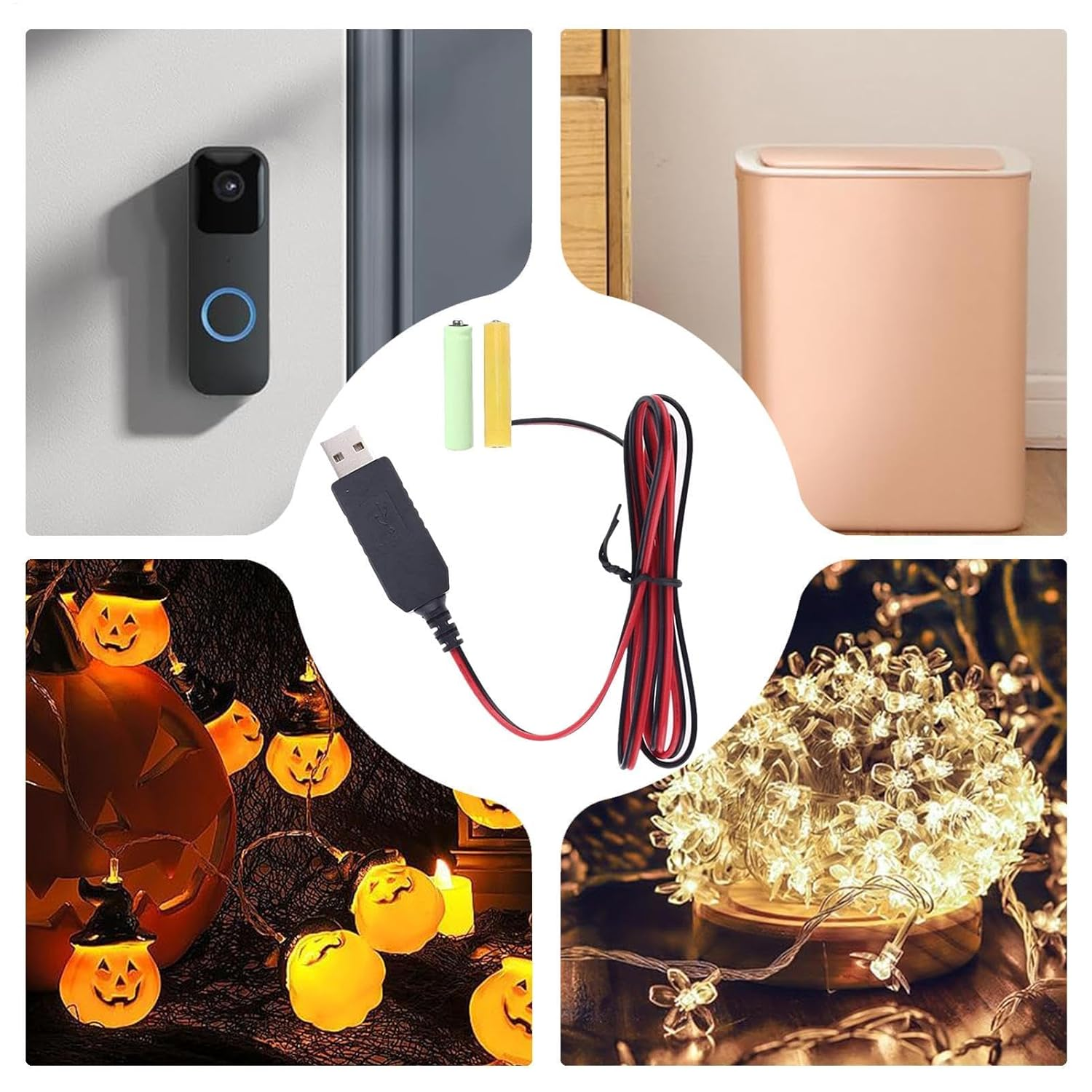 AA/AAA Battery Eliminators - Battery Eliminators AA, Voltage Converter Cable 5V to 3V 1M | Replace Adapter, USB Supply Cable Replace AA/AAA Batteries for LED Lights, Small Fans, Game - Aa5 Number image number 6